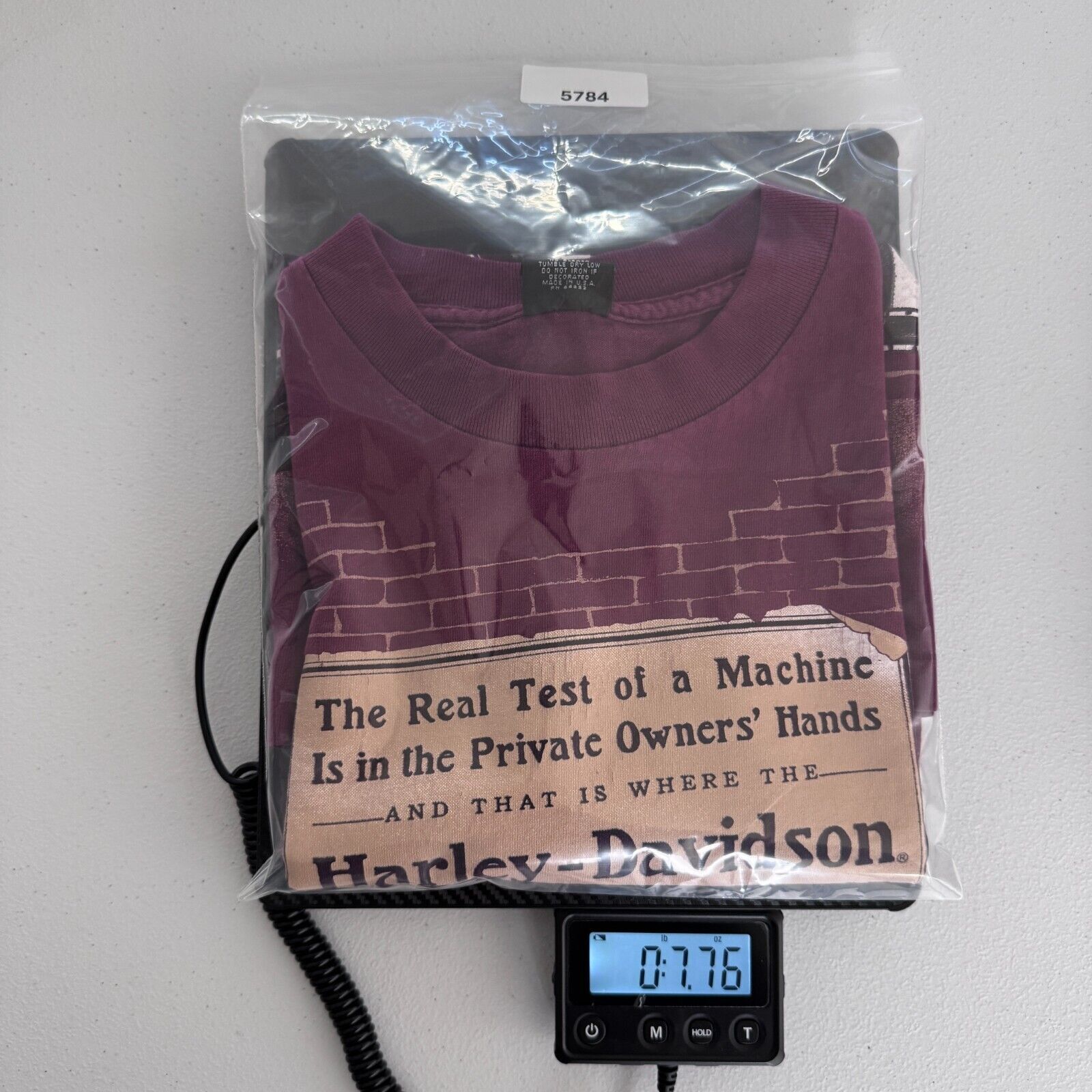 Harley Davidson Vintage Harley Davidson T-Shirt Mens Medium Maroon Brick AOP Size US M / EU 48-50 / 2 - 7 Thumbnail