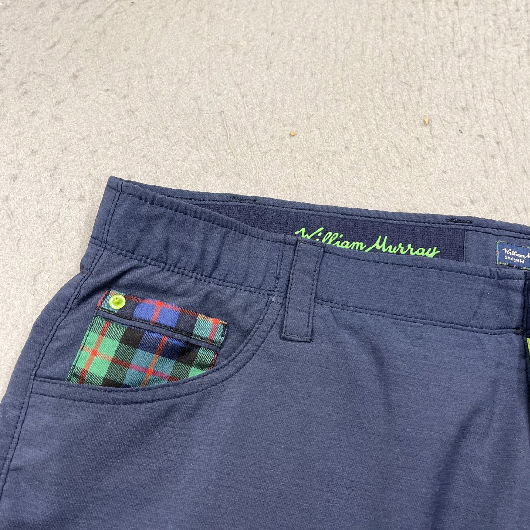 Vintage William Murray Shorts Mens 40 Blue Straight Fit Chino Plaid Trim Summer Golf Size US 40 / EU 56 - 3 Thumbnail