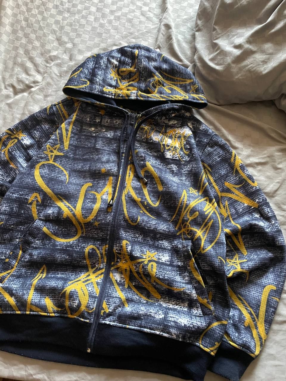 Rap Tees Crazy y2k Raw Blue Vintage Rap Full Zip Over Print Hoodie Size US M / EU 48-50 / 2 - 4 Thumbnail
