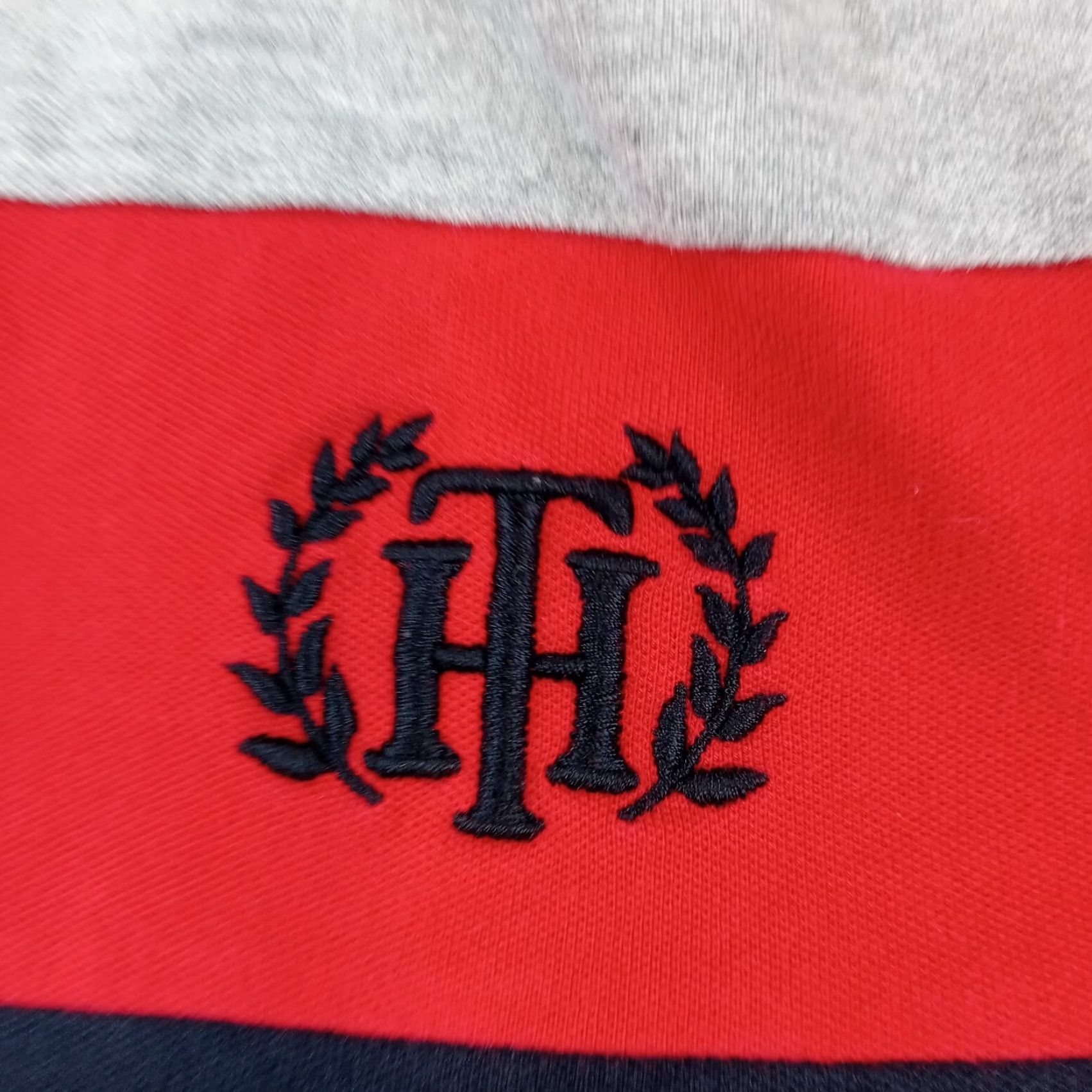 Tommy Hilfiger Tommy Hilfiger Dress Womens Large Gray Mock Neck Knit 1/4 Zip Logo Short Sleeve Size 36" / US 14 / IT 50 - 6 Thumbnail