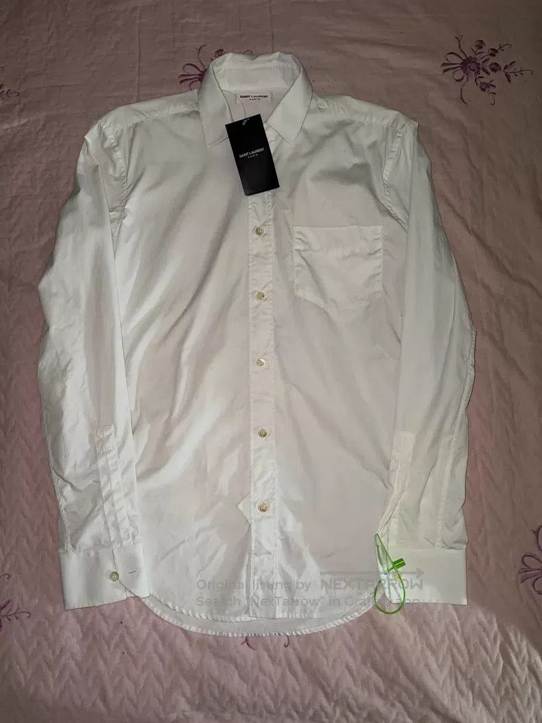 Saint Laurent Paris Saint Laurent Paris Size 36 Classic Frayed Solid Color Shi Size US M / EU 48-50 / 2 - 2 Thumbnail