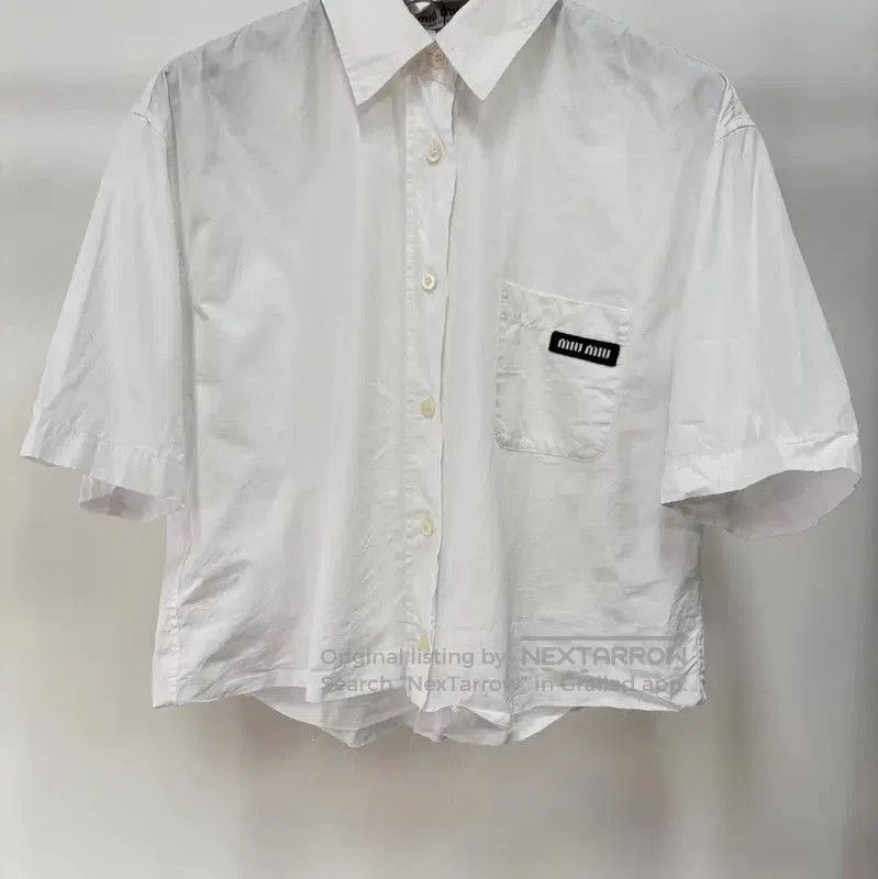 Miu Miu Miu Miu White Short Sleeve T-Shirt . Size S / US 4 / IT 40 - 2 Thumbnail