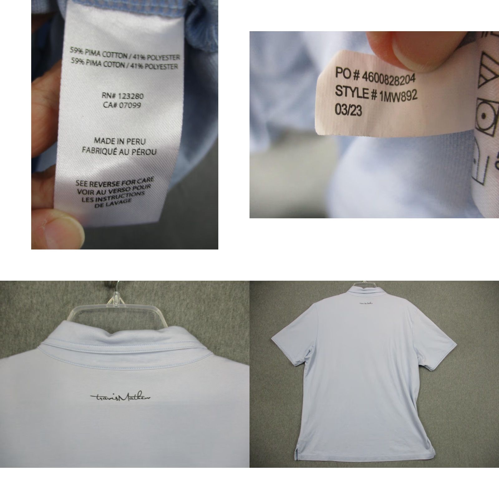 TravisMathew TravisMathew Polo Shirt Mens XL Light Blue Pima Cotton Golf Performance 1MW892 Size US XL / EU 56 / 4 - 8 Thumbnail
