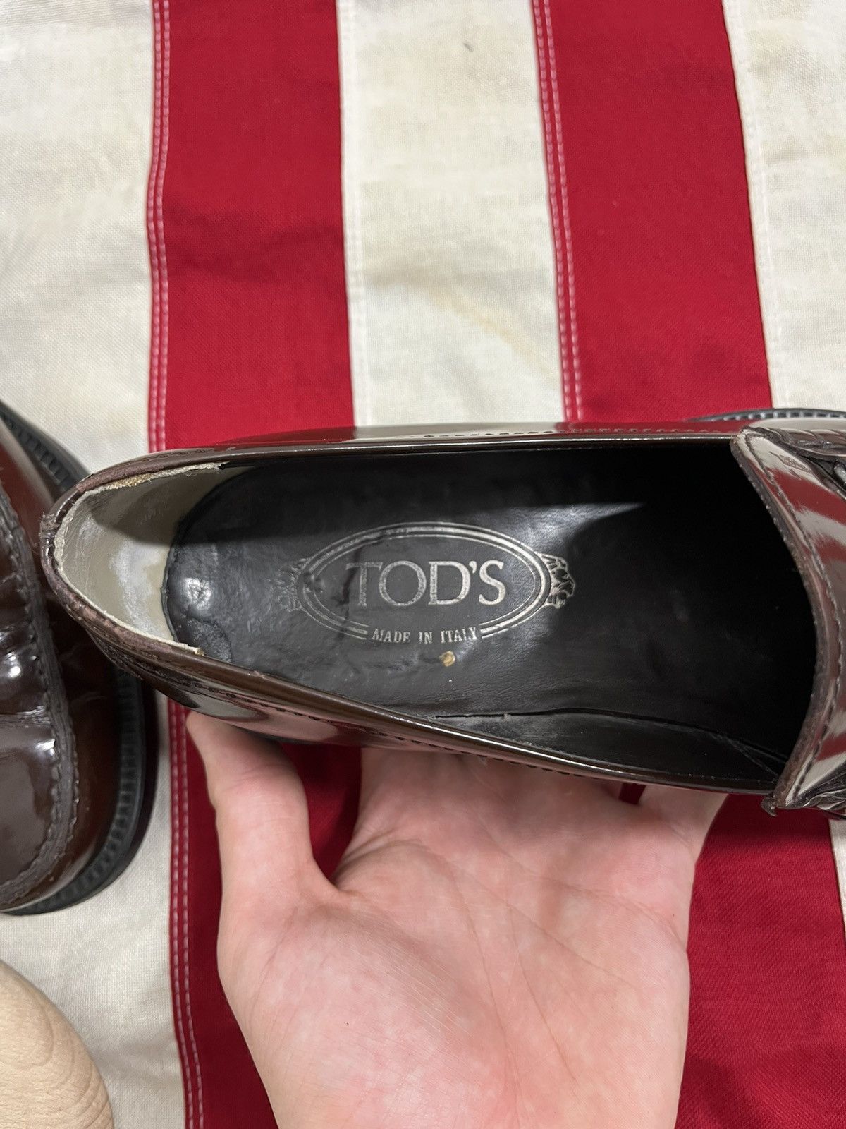 Tod's TOD'S Brown Patent Leather Loafers EU 39 Size US 8 / EU 41 - 8 Thumbnail