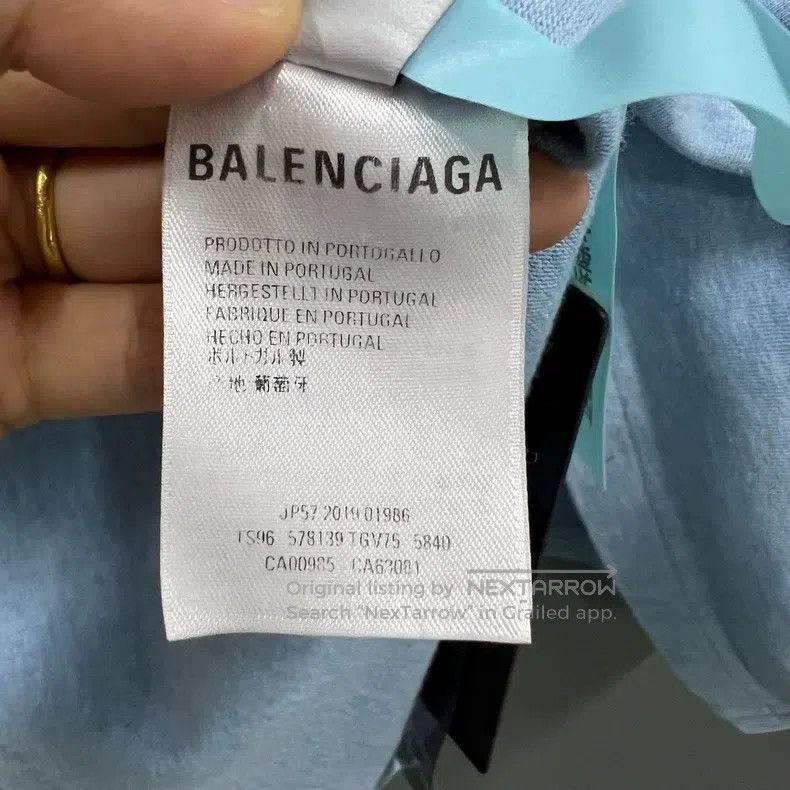 Balenciaga Balenciaga Light Blue Snap Logo Short Sleeve Size US M / EU 48-50 / 2 - 4 Thumbnail