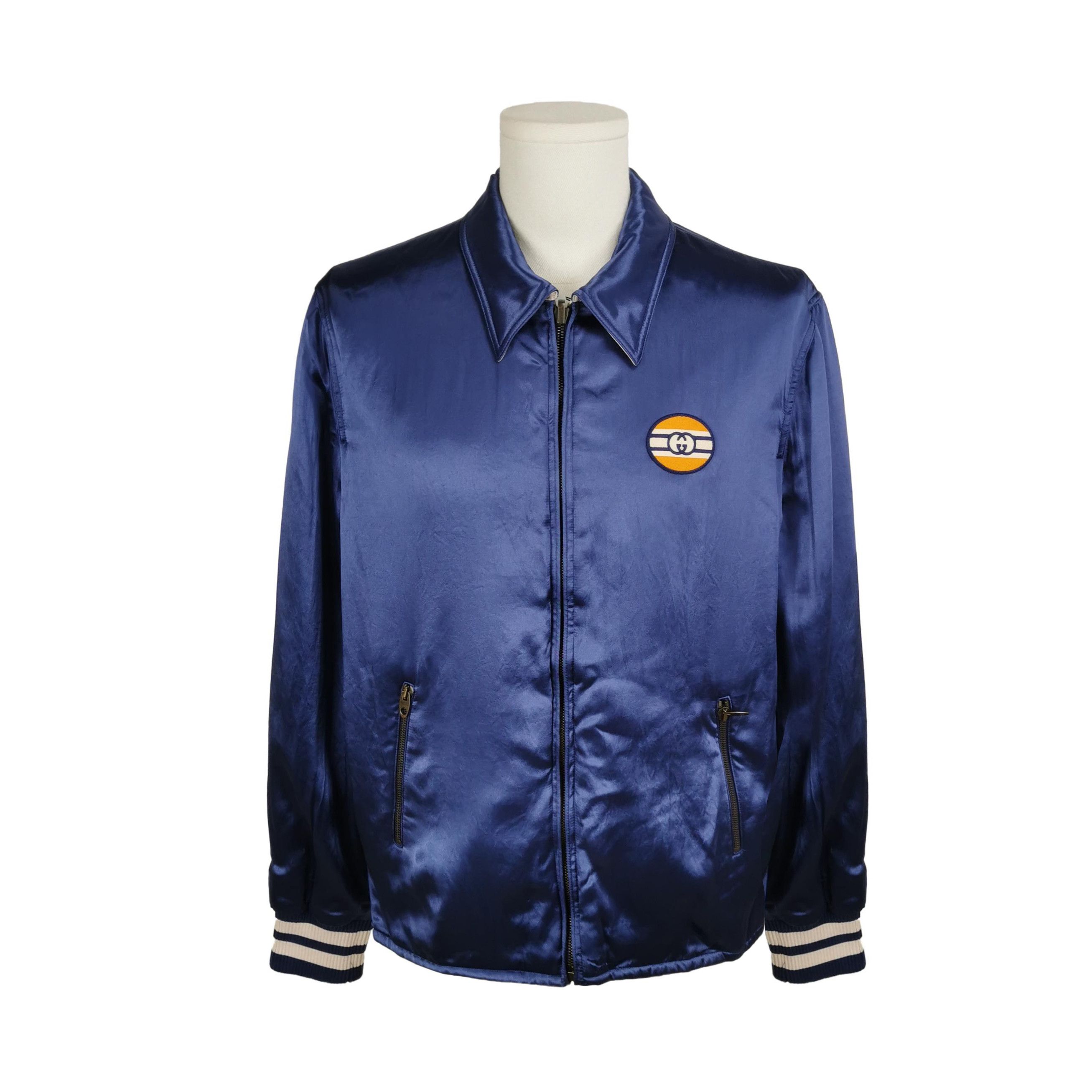 Gucci Gucci Satin Interlocking G Bomber Jacket US S Size US S / EU 44-46 / 1 - 1 Thumbnail