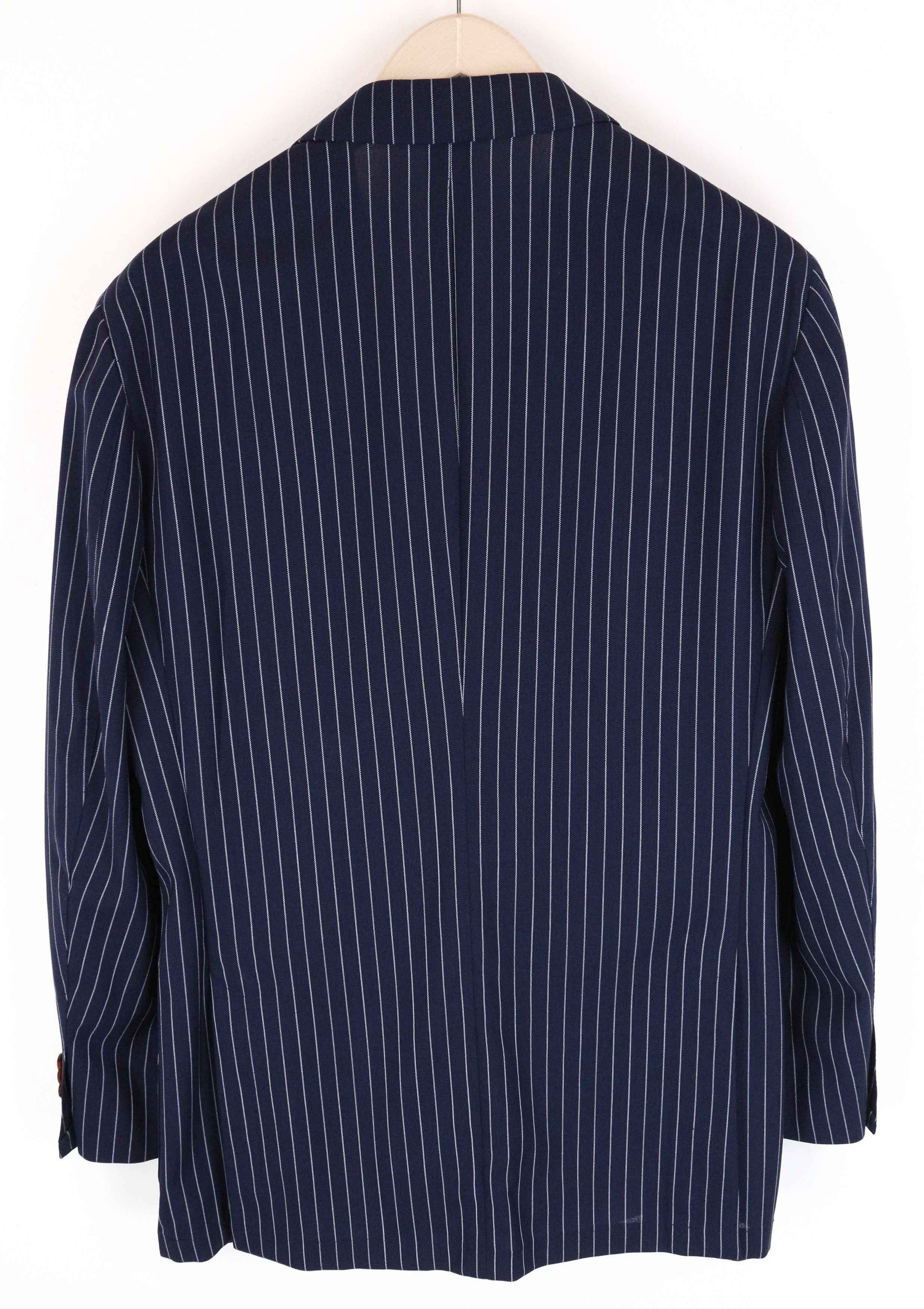 Suitsupply HAVANA TRAVELLER UK42R Blue Wool Slim Striped Blazer 61498 Size 42R - 2 Thumbnail