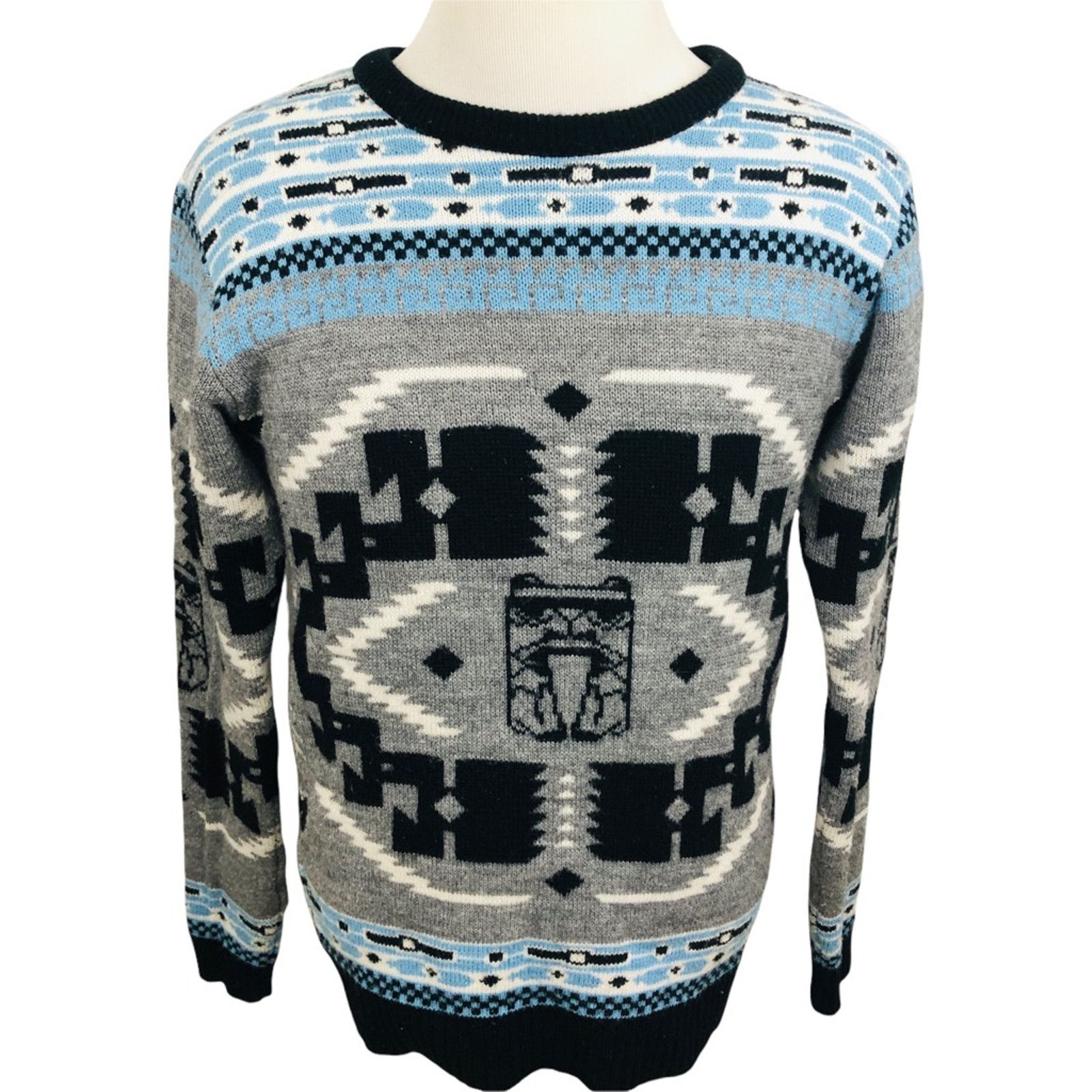 The Unbranded Brand Vanguard Sweater Gray Aztec Wool Blend Ribbed Australia S Size US S / EU 44-46 / 1 - 1 Thumbnail