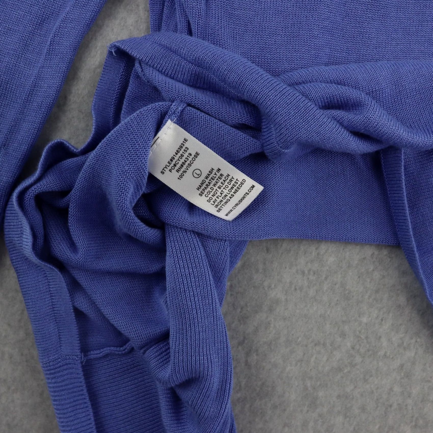 Vintage CYRUS Womens Cardigan Blue Large Long Sleeve Open-Front Draped Sweater Size L / US 10 / IT 46 - 4 Thumbnail