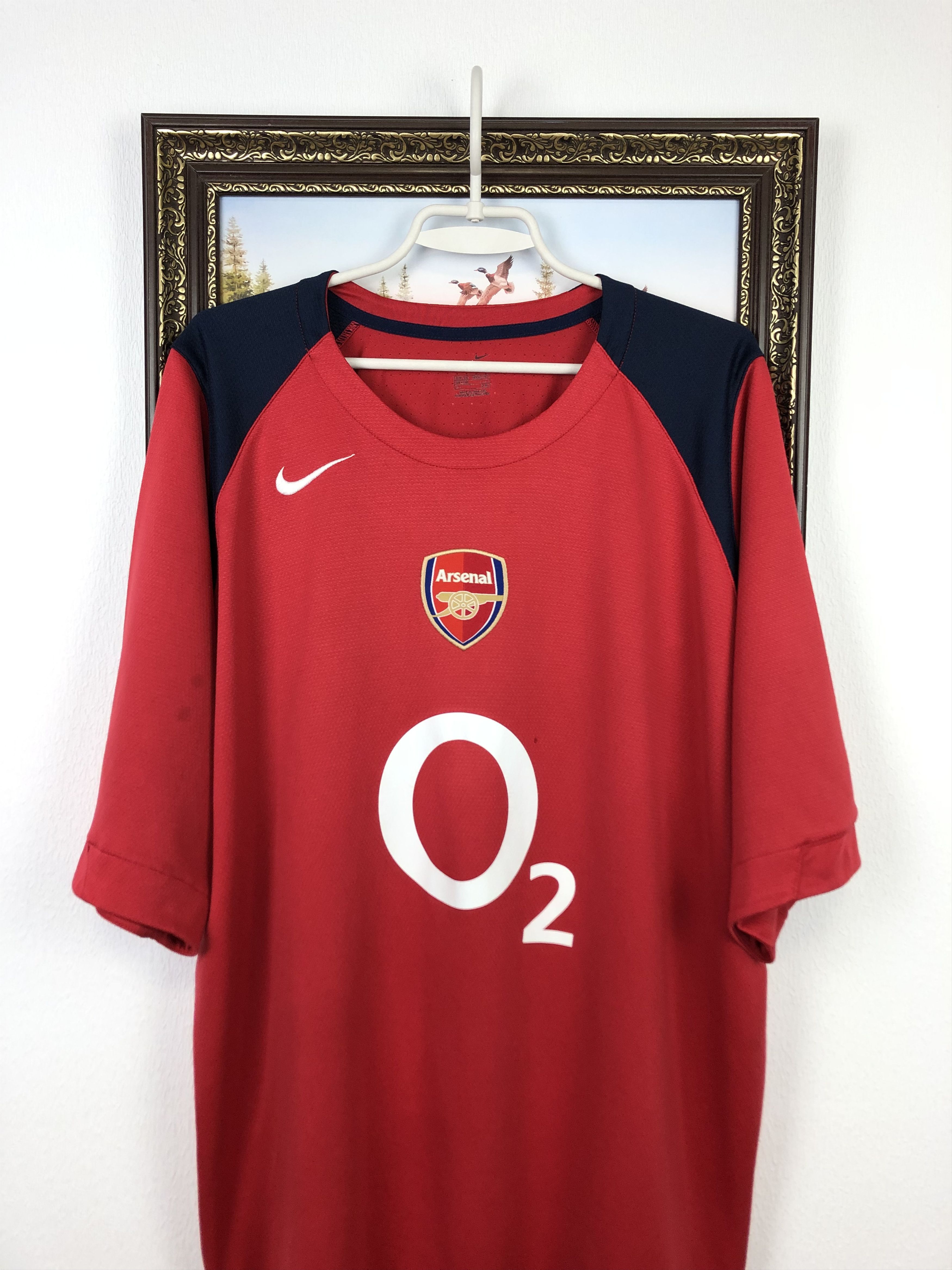 Nike Vintage Nike Arsenal o2 Football Shirt Soccer Train Tee Hype Size US XXL / EU 58 / 5 - 2 Thumbnail