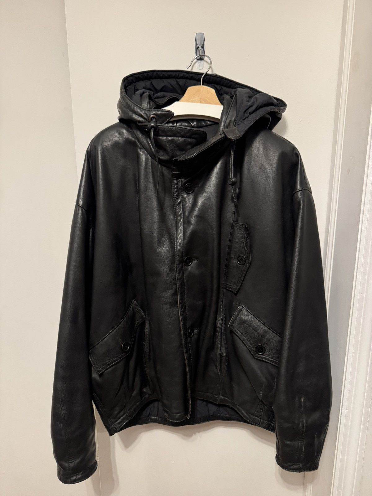 GIRBAUD CLOSED archive leather jacket 80s90s marithe francois