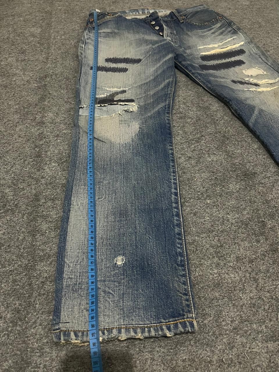 Vintage 2007 Levis 501-0069 Custom Distrassed Repaired Denim