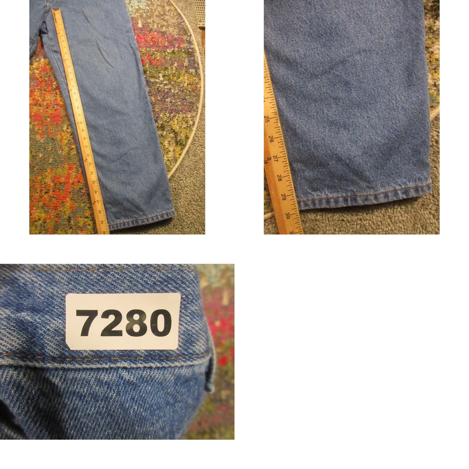 Vintage LL Bean Jeans Mens 36x30 Straight Classic Fit Denim Thermal Lined 5-Pocket Blue Natural USA Outdoor Casual Size US 36 / EU 52 - 8 Thumbnail