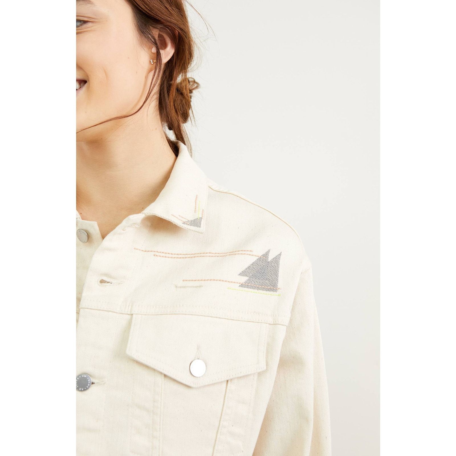 Anthropologie New Anthropologie AG Embroidered Denim Jacket $288 MEDIUM Size M / US 6-8 / IT 42-44 - 3 Thumbnail