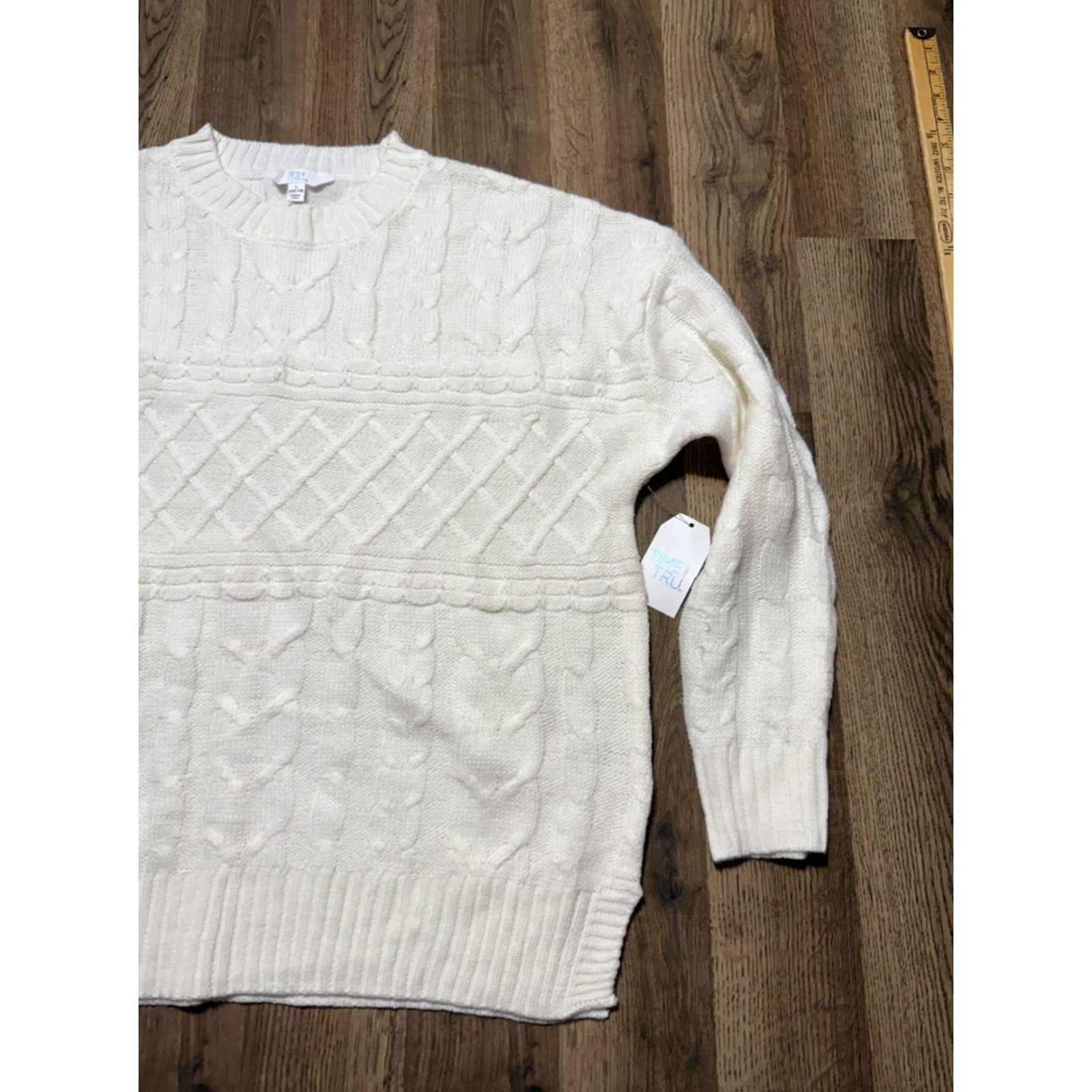 Vintage VINTAGE: No (omit) Time & Tru Sweater, Women's Size Large, White, Mock Neck, Pullover, Knit NWT Size L / US 10 / IT 46 - 4 Thumbnail
