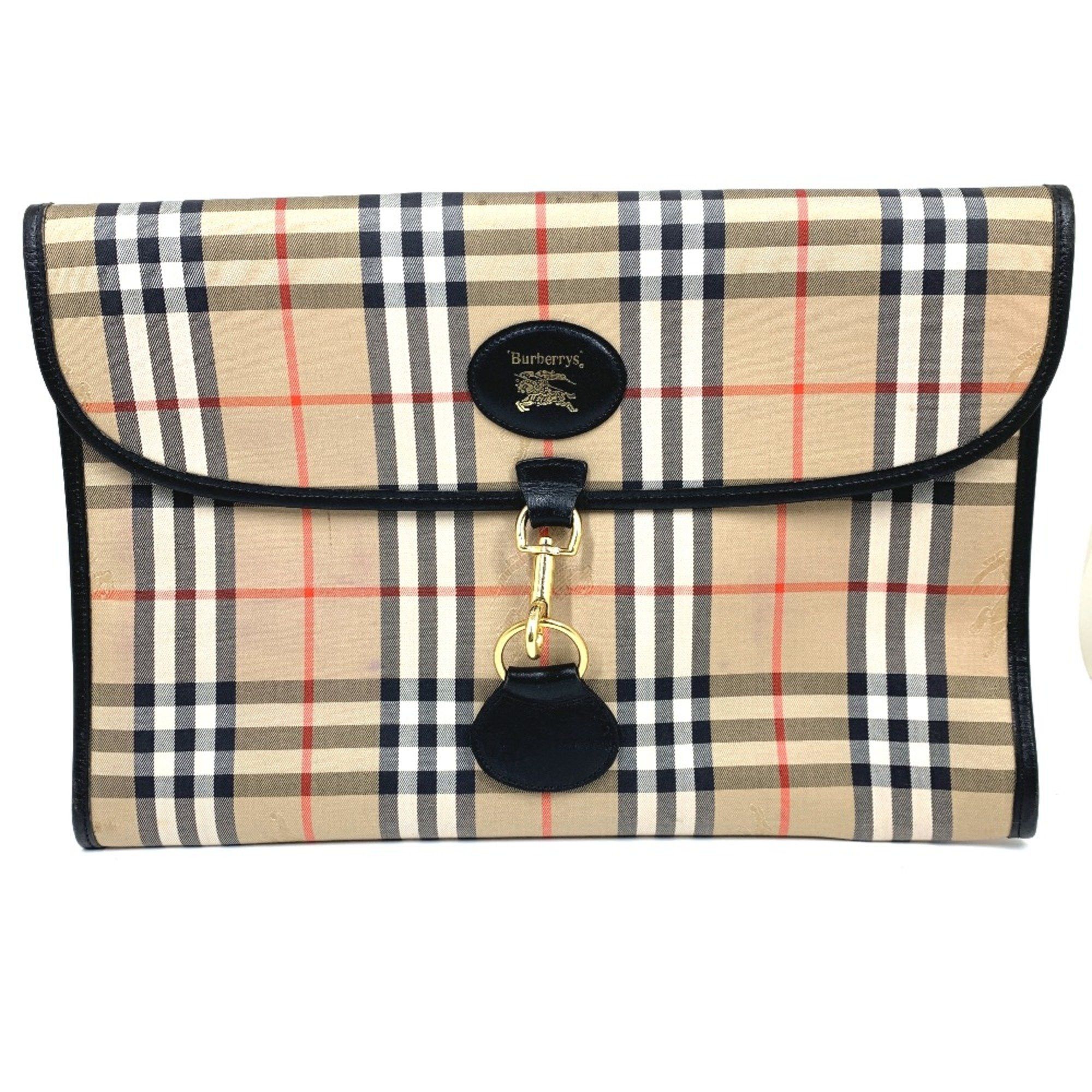 Burberry Burberry Check bag pouch Clutch bag Beige Size ONE SIZE - 1 Thumbnail