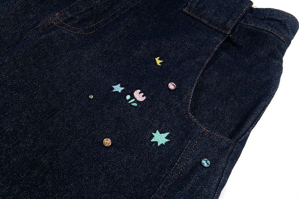 Jean American retro heavy embroidered curved blade jeans Size US 32 / EU 48 - 2 Thumbnail