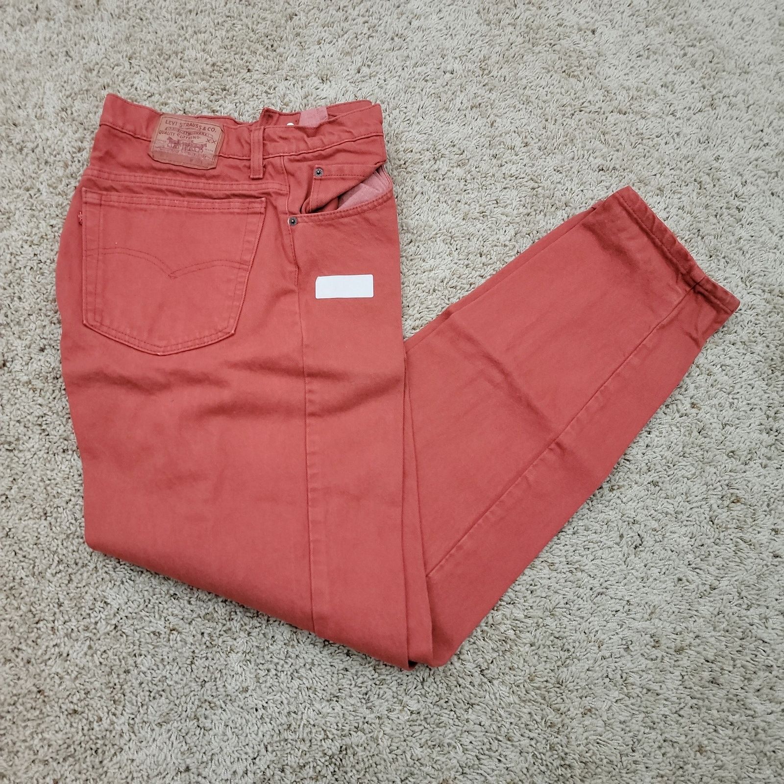 Levi's Deadstock NOS Vintage 90’s Levis 550 Jeans Red Denim 38x34 Size US 38 / EU 54 - 1 Thumbnail