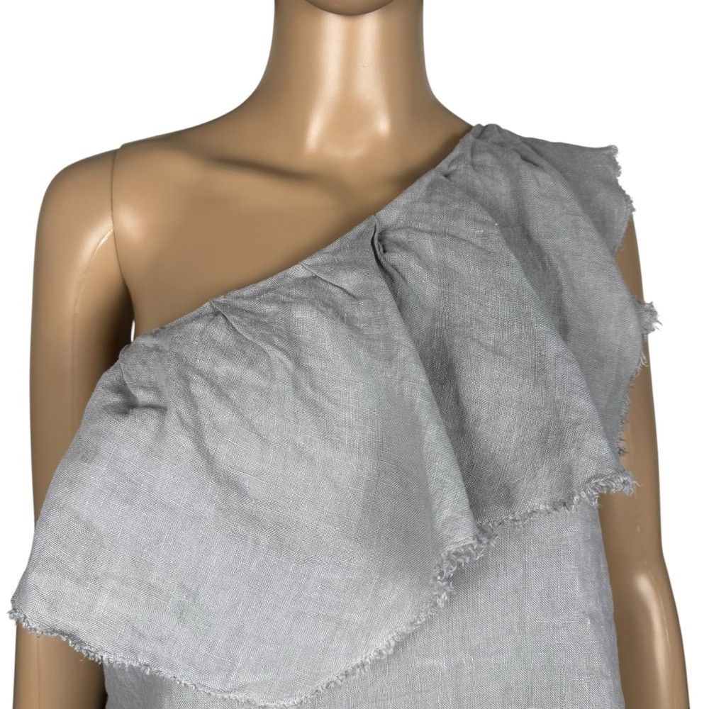 Zara New ZARA Asymmetrical Linen Grey Top SIze XS Size XS / US 0-2 / IT 36-38 - 9 Thumbnail