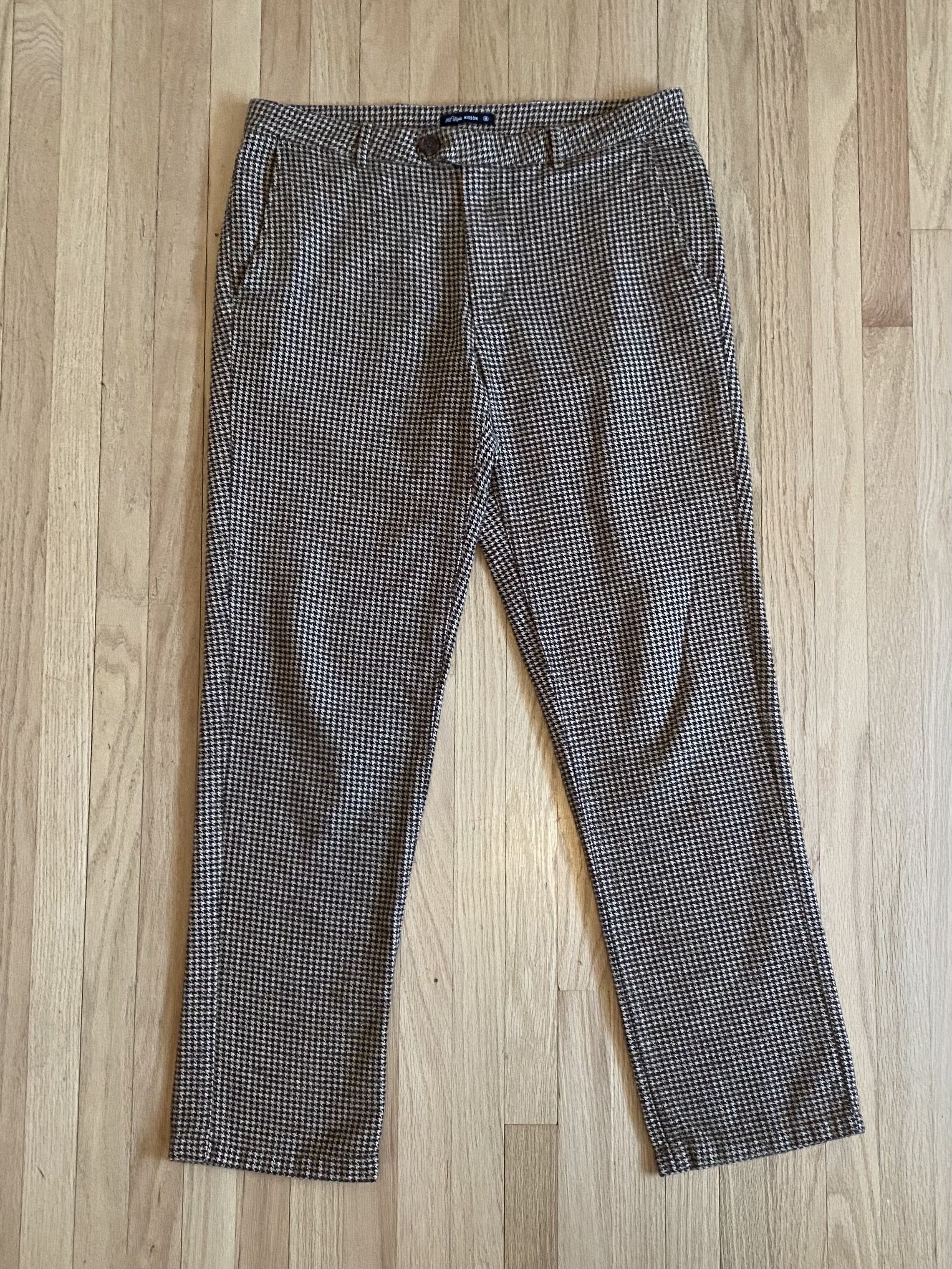 image of Portuguese Flannel Pattern Pants in Brown/Light Brown, Men's (Size 34)