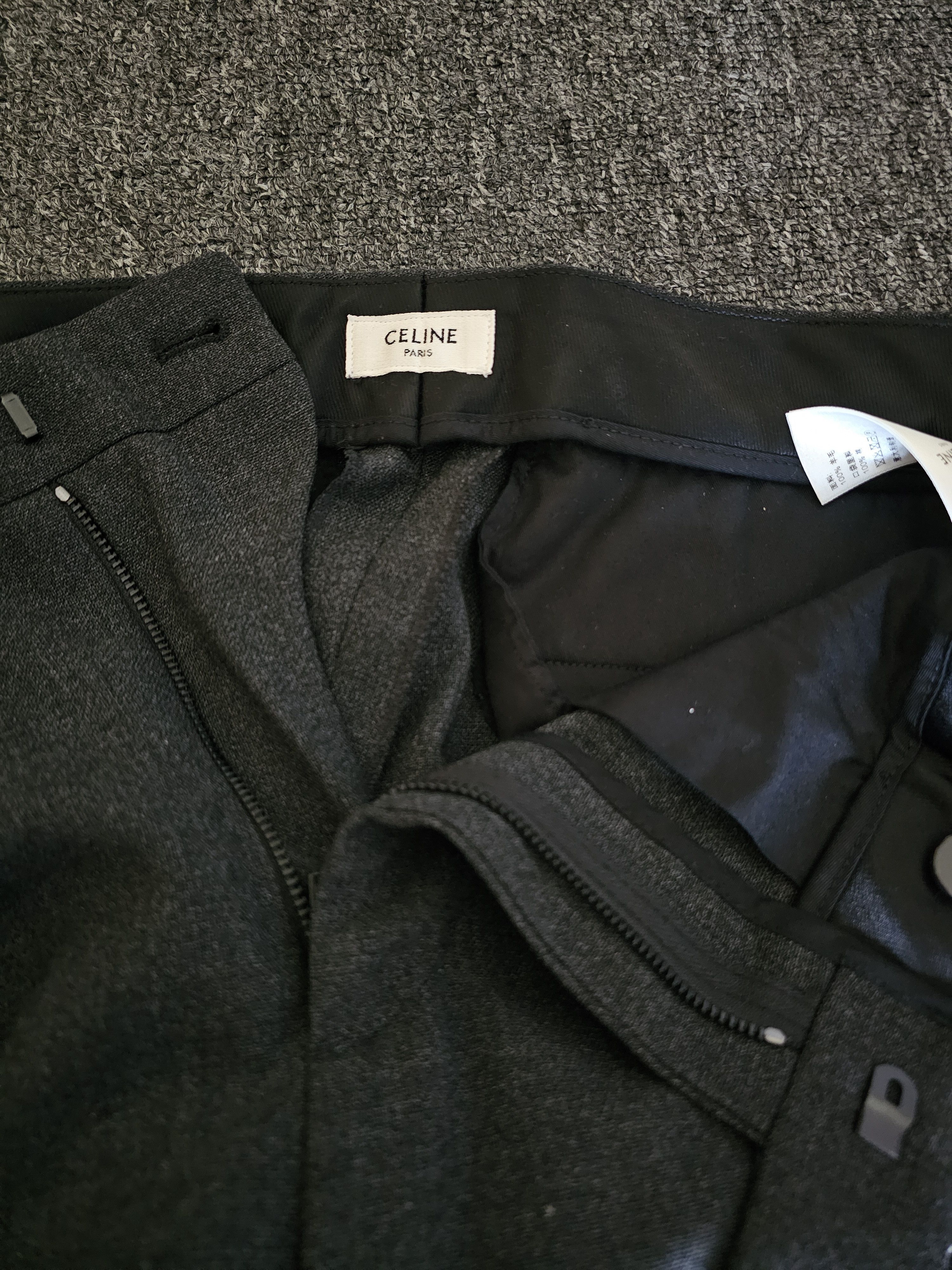 Celine Celin Men's Dark Gray High Gram Wool Suit Pants Size 50 Size US 36 / EU 52 - 5 Thumbnail
