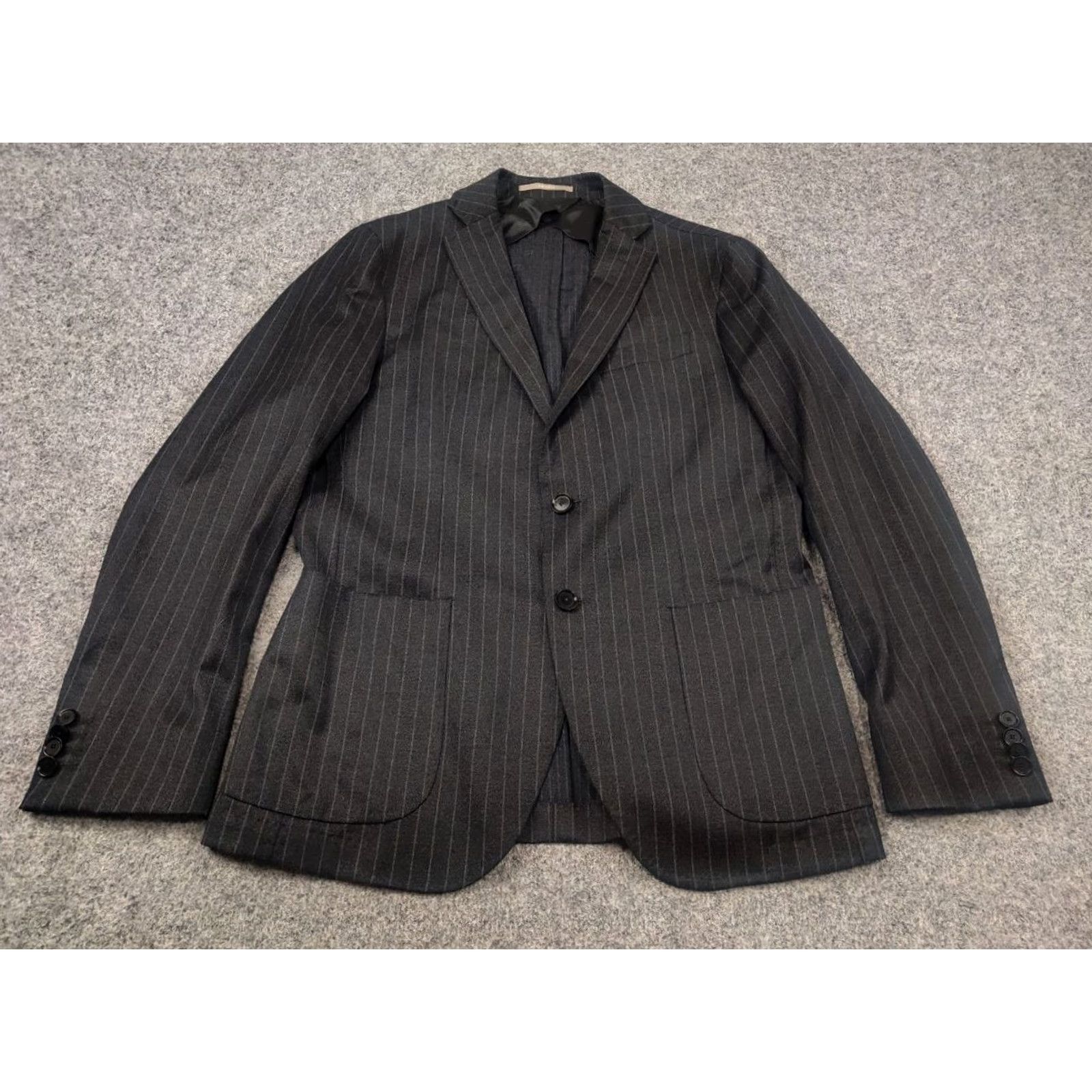 Paoloni Paoloni Quarantotto Reda Super 110s Wool Gray Striped Blazer Pants Suit Size 40R - 3 Thumbnail