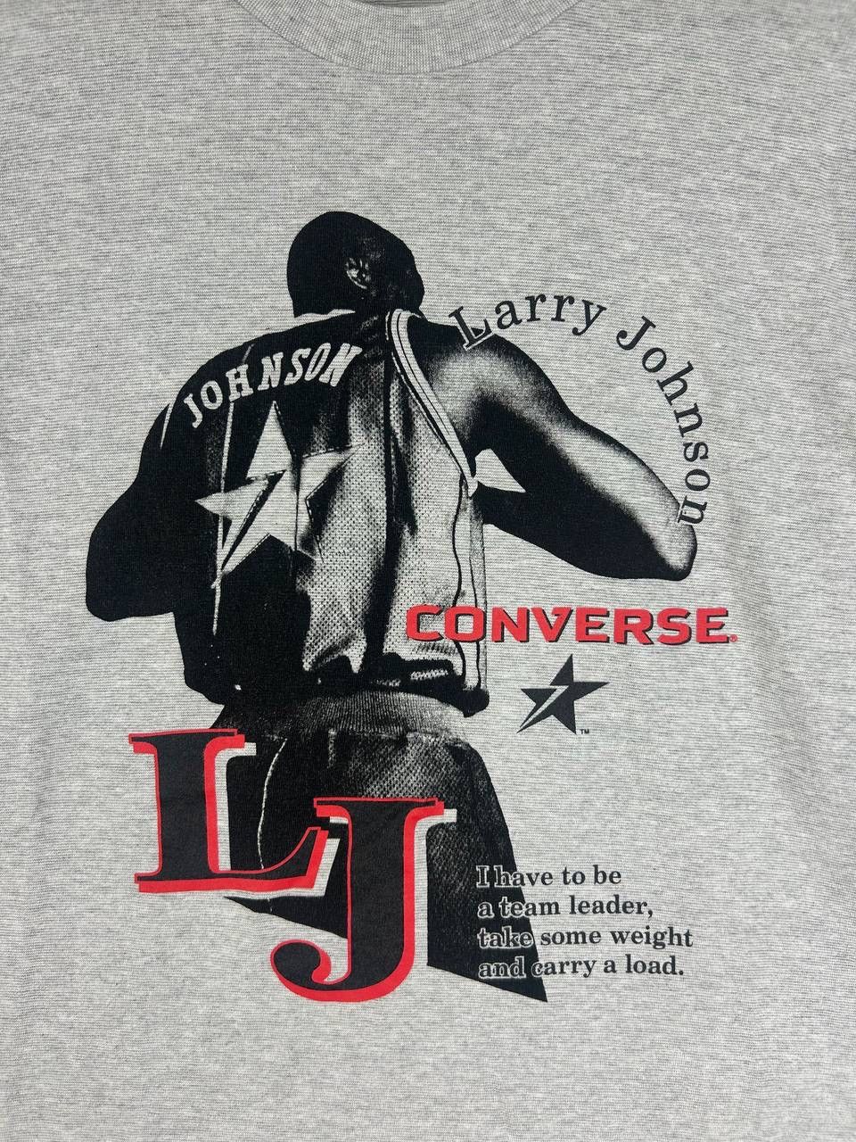 Converse × Vintage Vintage 90s Larry Johnson Converse T-Shirt– Rare NBA Size US M / EU 48-50 / 2 - 4 Thumbnail