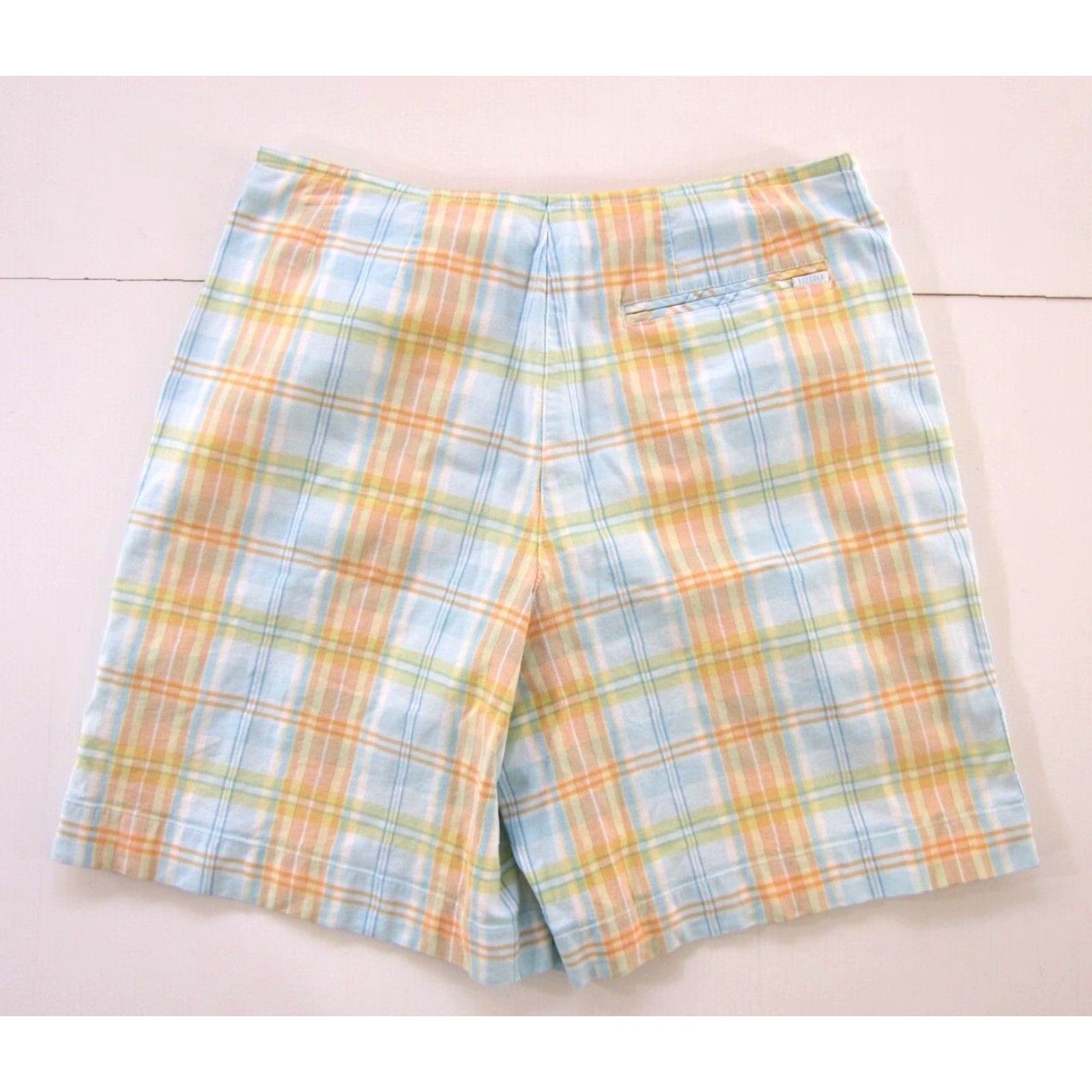 Liz Claiborne VINTAGE Liz Claiborne Golf Cotton Stretch Blue Orange Plaid Skirt Skort Women 8 Size 30" / US 8 / IT 44 - 2 Thumbnail