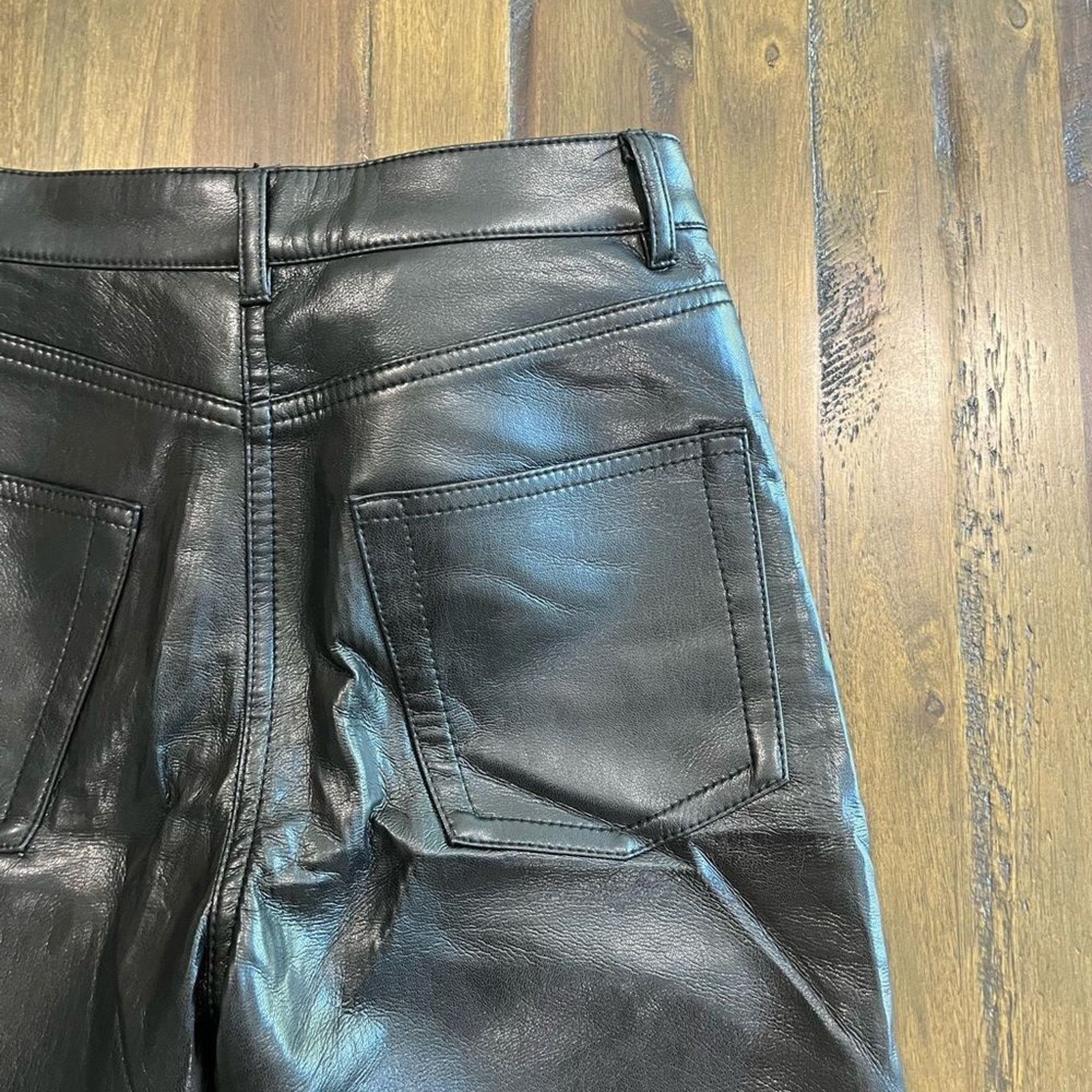 Vintage Wilfred Aritzia The Melina Vegan Leather Cropped Pants Sz 2 Size 26" / US 2 / IT 38 - 12 Thumbnail