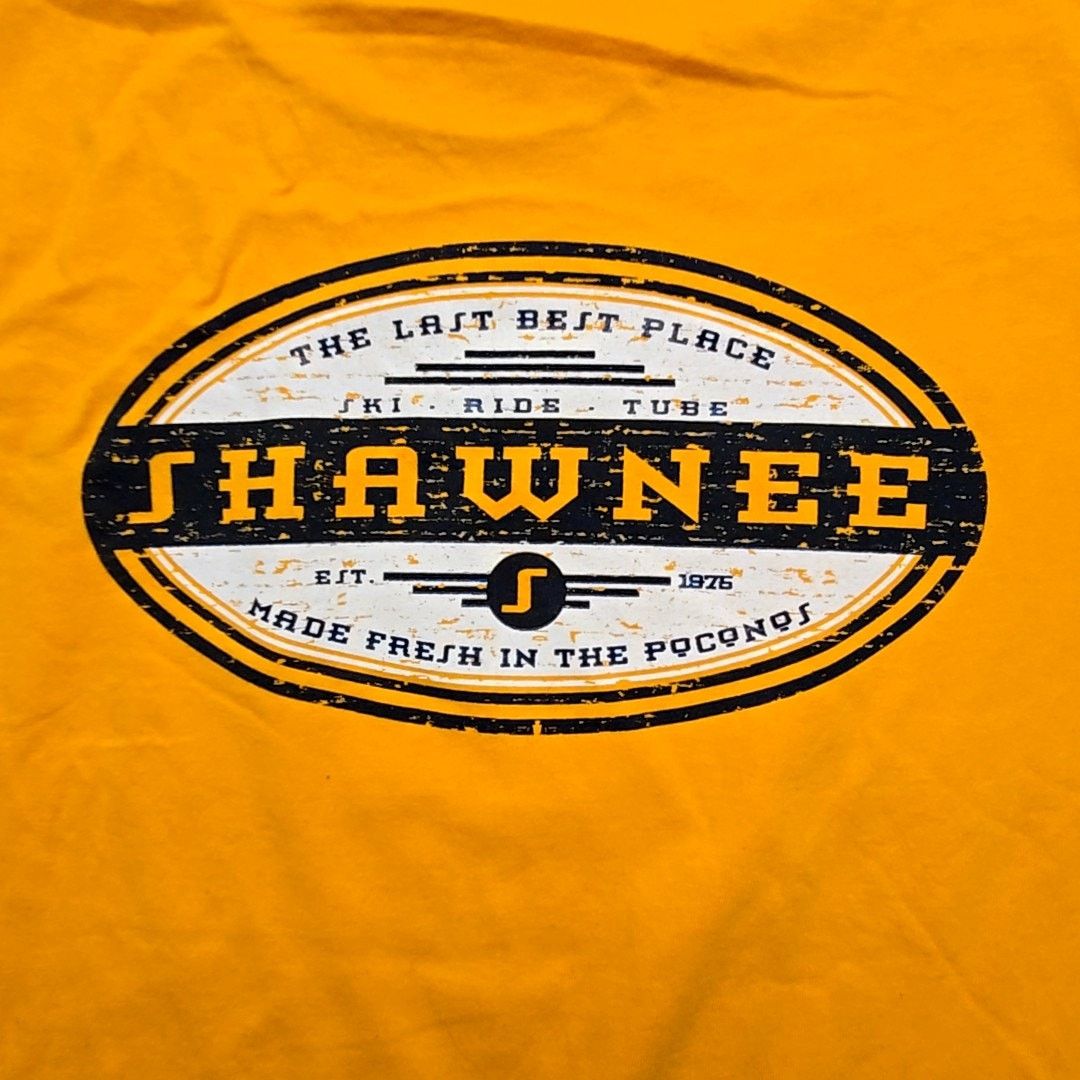 Hanes Vintage Shawnee Poconos Shirt Ski Graphic Yellow Small Tee Size US S / EU 44-46 / 1 - 2 Thumbnail