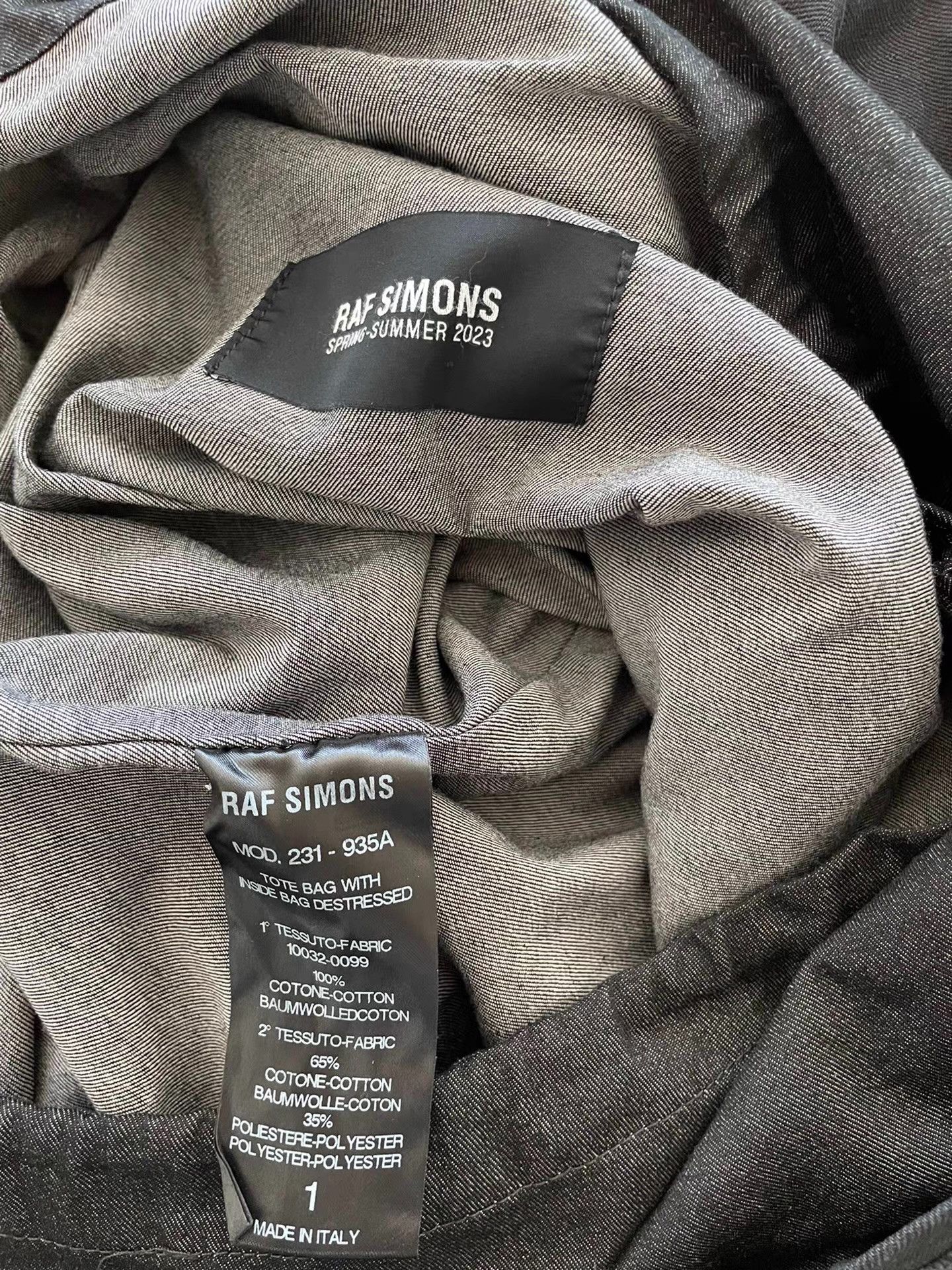 Raf Simons Raf Simons 23SS Washed Denim Tote Bag Ｑ21 Size ONE SIZE - 6 Thumbnail