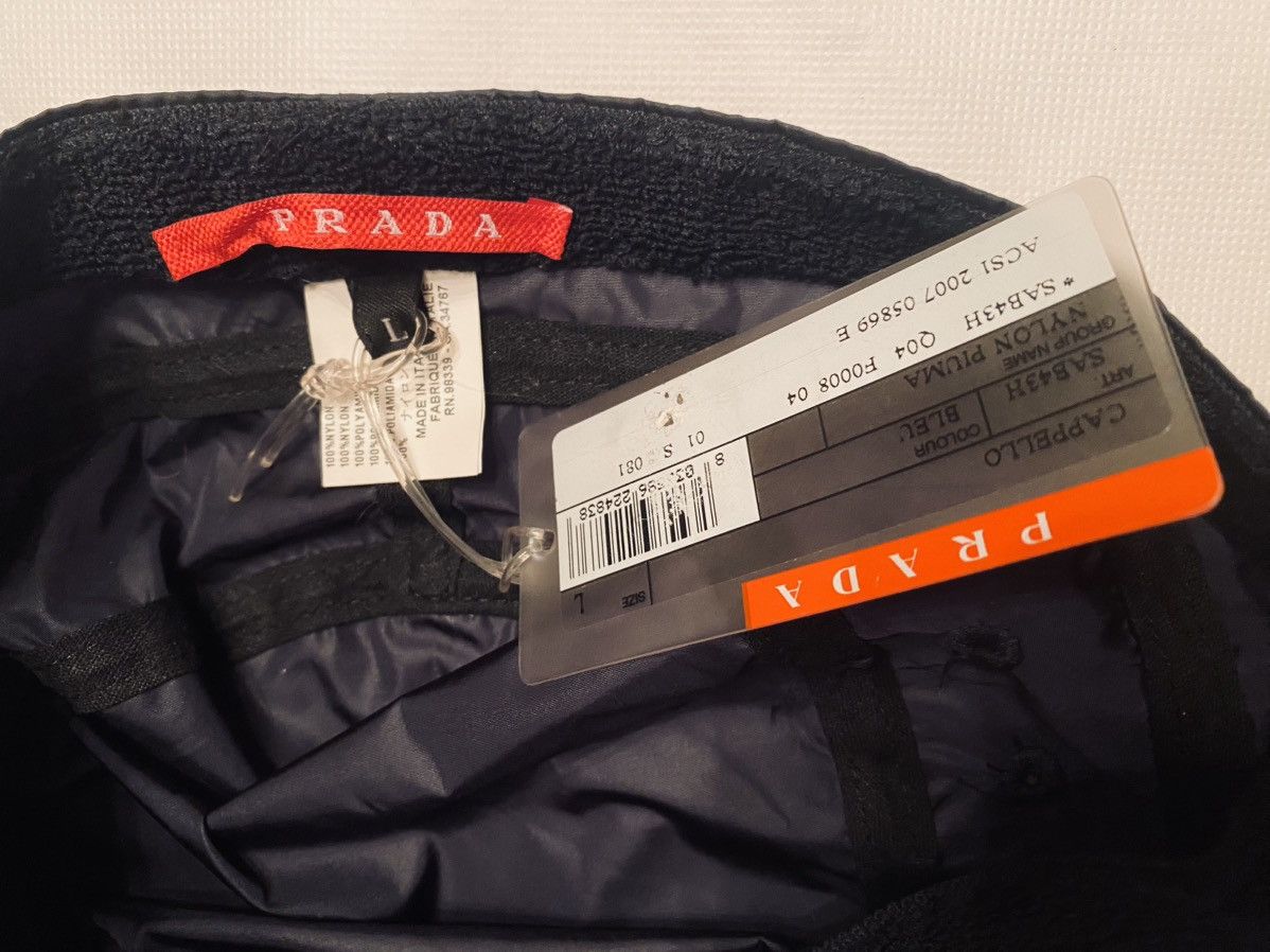 Prada Prada 🇮🇹 Blue Nylon Logo Techno Stripe Cadet Cap Vintage NWT Size ONE SIZE - 15 Thumbnail
