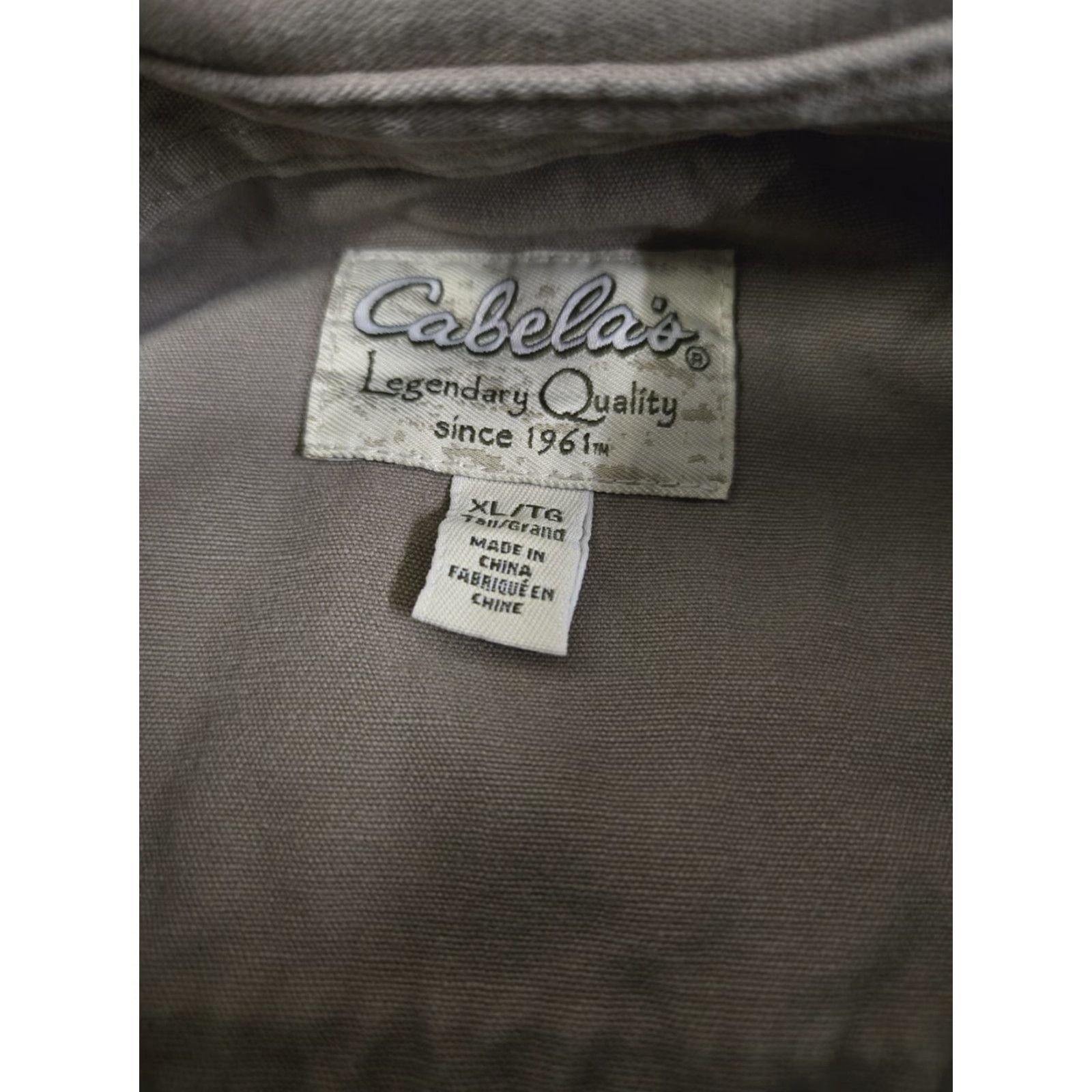 Vintage Cabela's Button-Up Shirt Men XL Beige Embroidered Dog Casual Workwear Pocket Long Sleeve Button-Down Collar Size US XL / EU 56 / 4 - 6 Thumbnail