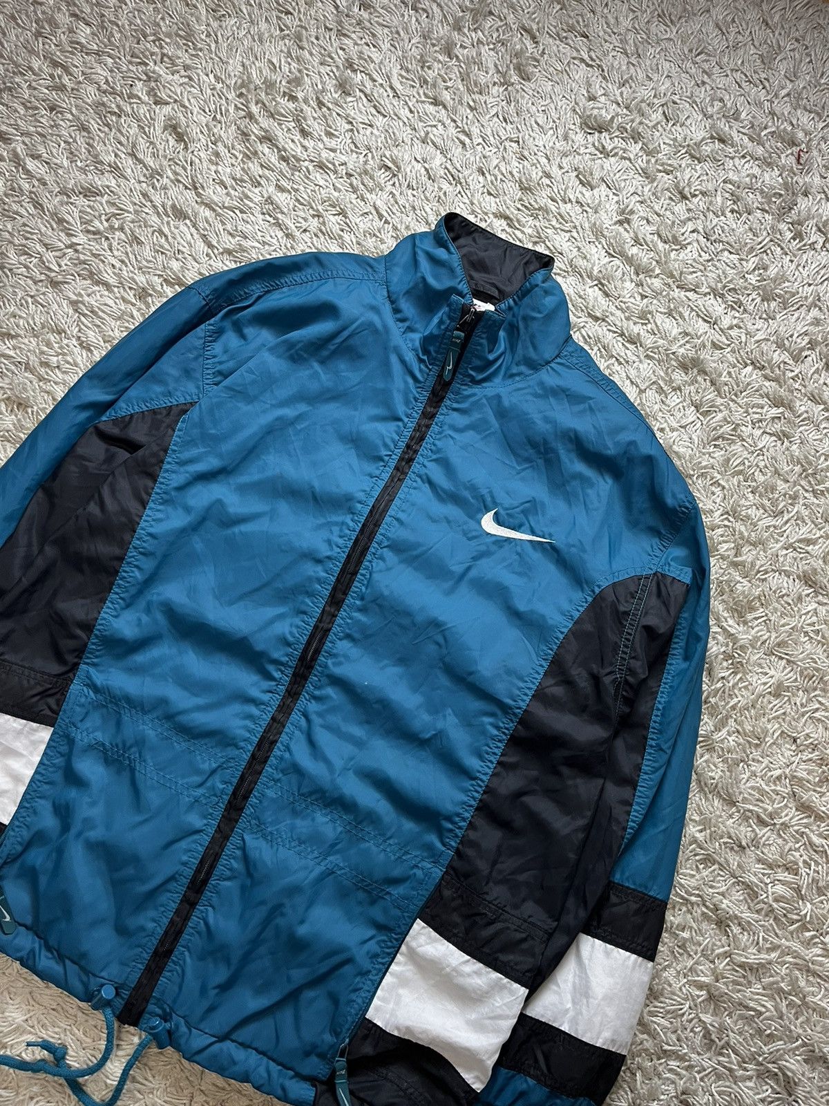 Nike × Vintage Vintage Streetwear Leather Jacket Nike Big Logo 90’s Size US S / EU 44-46 / 1 - 2 Thumbnail