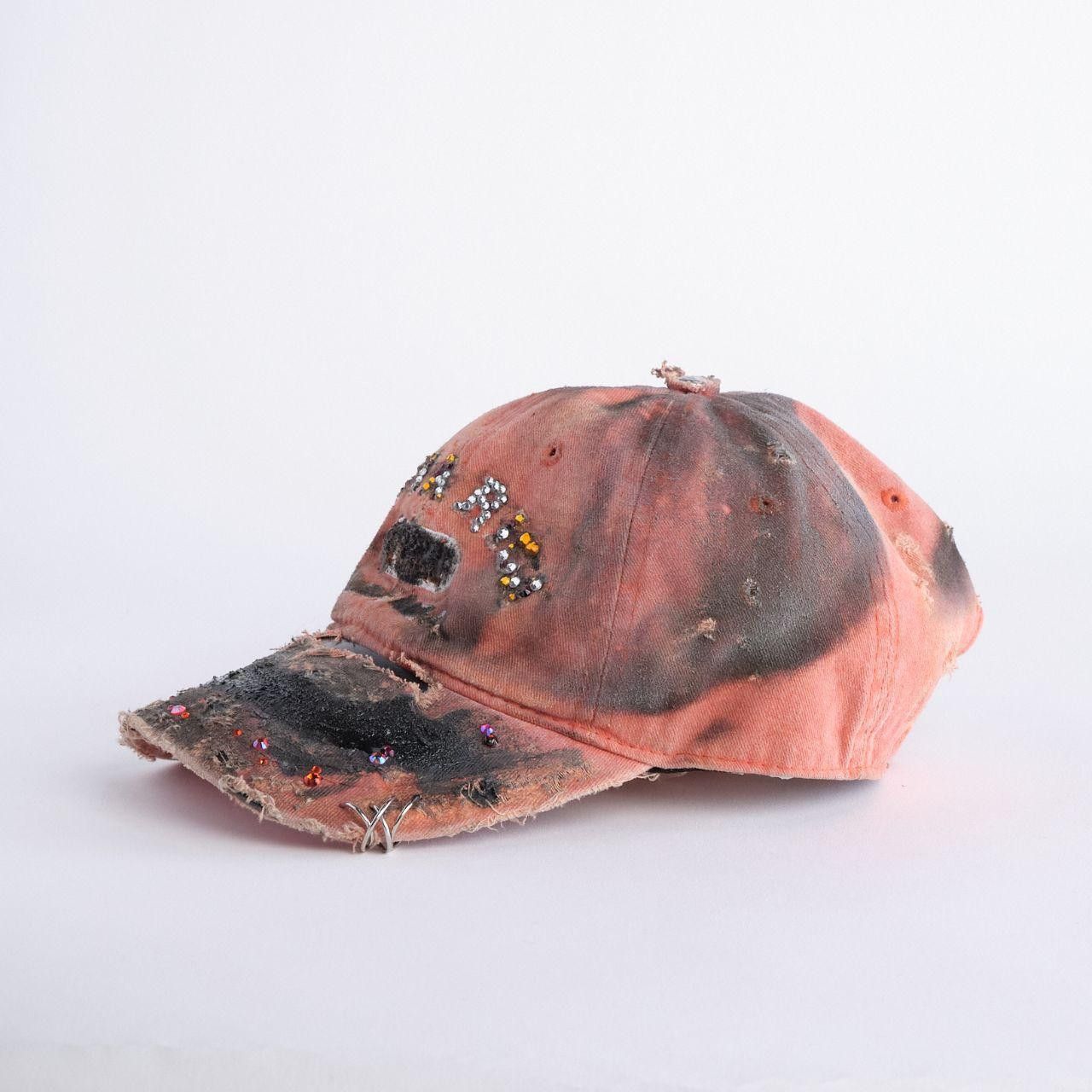 Other ASTROBOI* Costa Rica Trashed Faded Orange Rhinestone Hat Size ONE SIZE - 3 Thumbnail