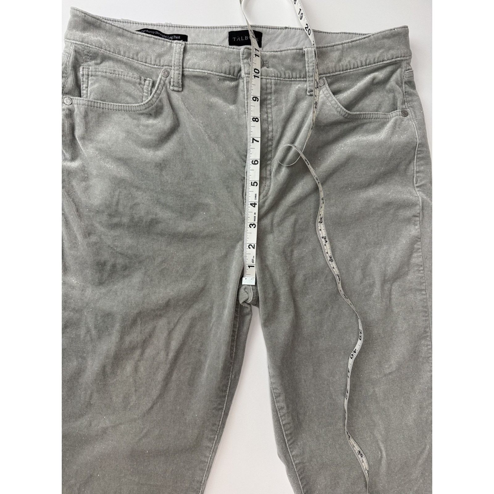 Other Talbots Gray Corduroy Straight Leg Pant Subtle Shimmer 12P Size 32" / US 10 / IT 46 - 4 Thumbnail