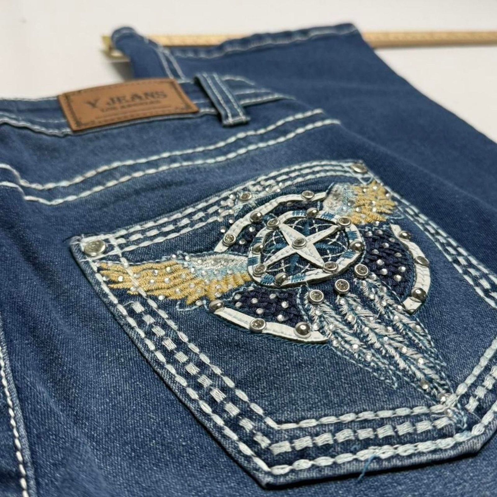Other Y Jeans Los Angeles blue bootcut Y2K 2000s jeans size 7/8 Size 30" / US 8 / IT 44 - 4 Thumbnail