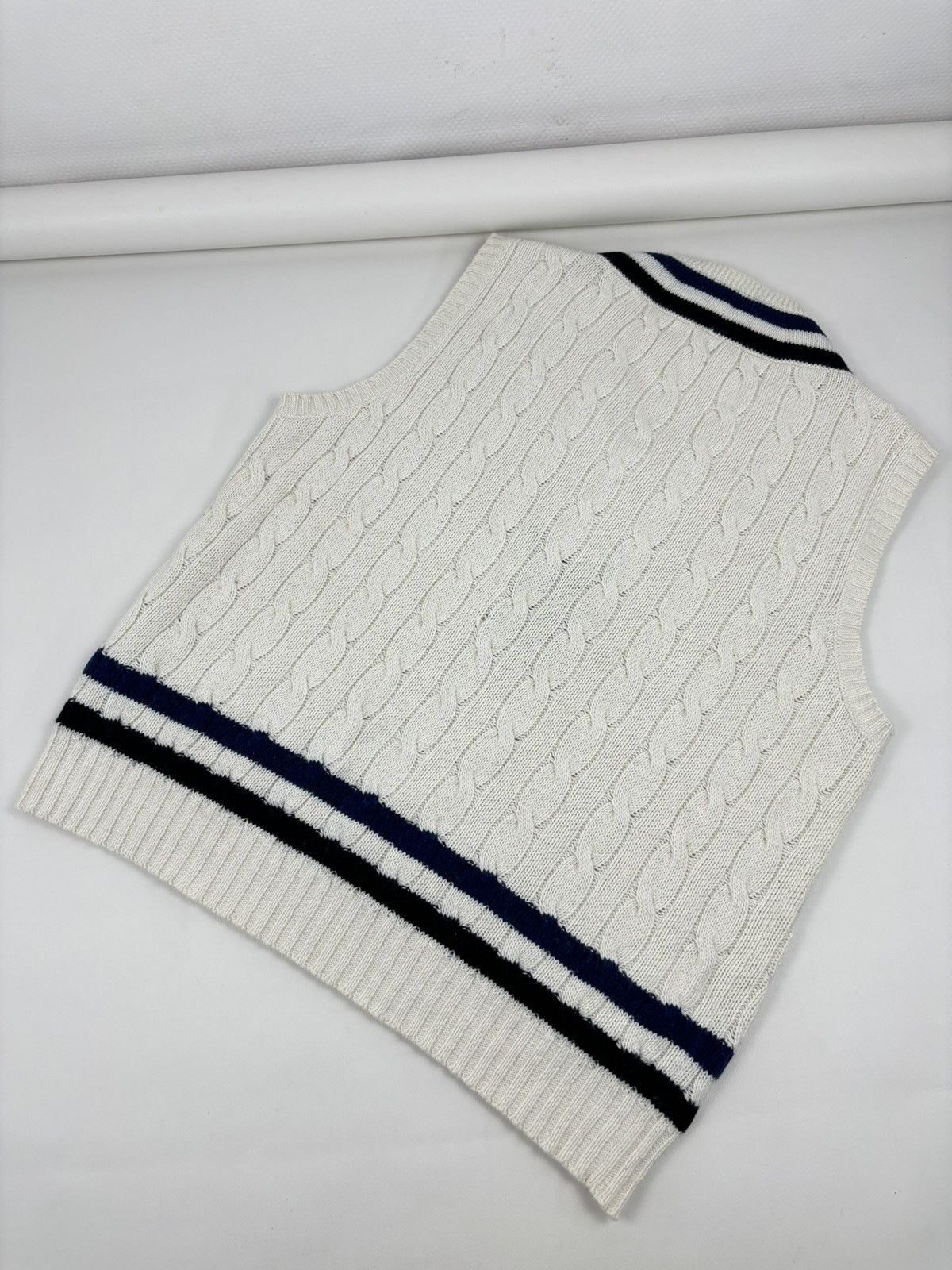 Polo Ralph Lauren 1922-1923 POLO Cashmere Cable-Knit Vest Tenis Gilet Jumper Size US XL / EU 56 / 4 - 6 Thumbnail