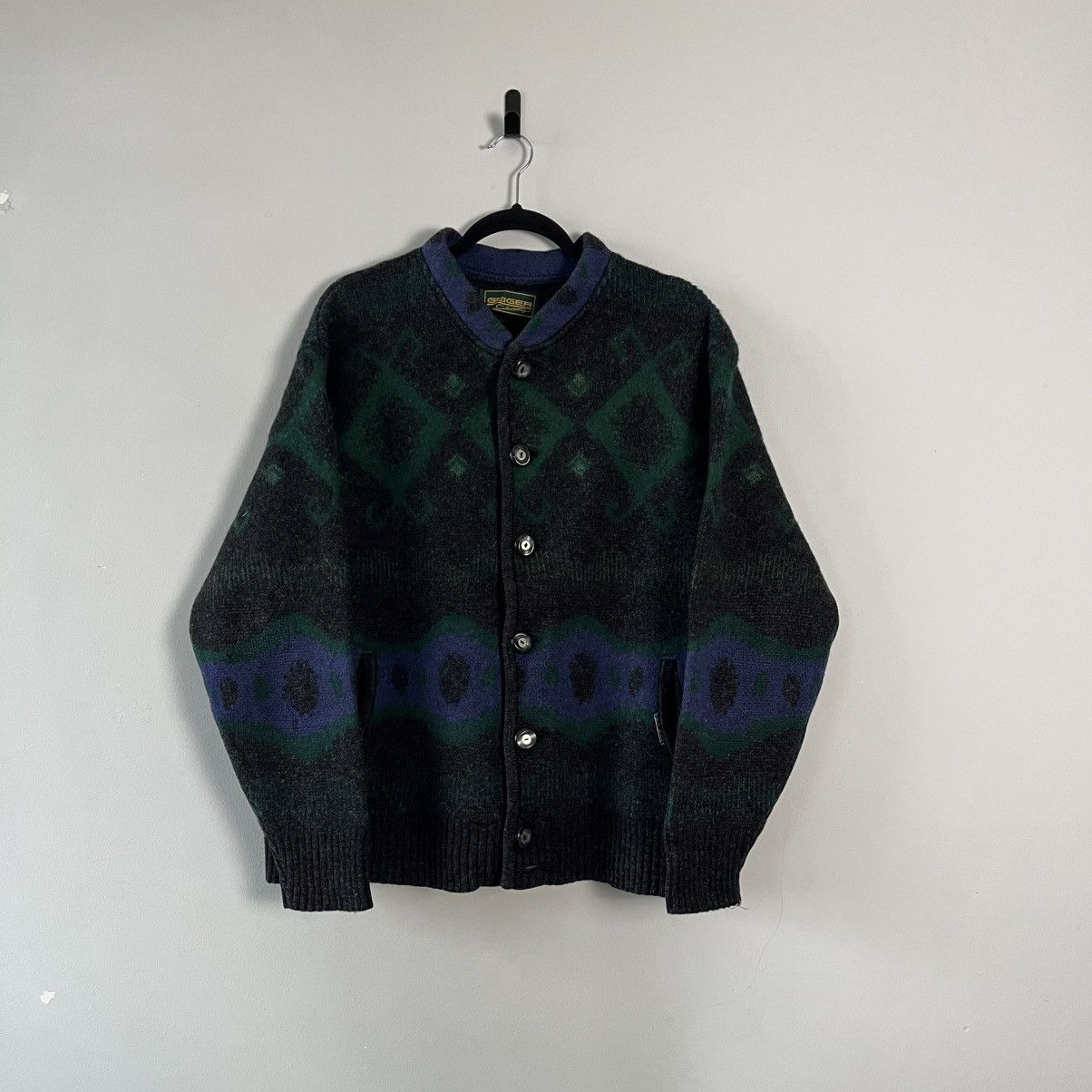 Willis & Geiger Vintage Geiger Wool Cardigan Jacket Knit Button Up Retro 90s Size US M / EU 48-50 / 2 - 8 Thumbnail