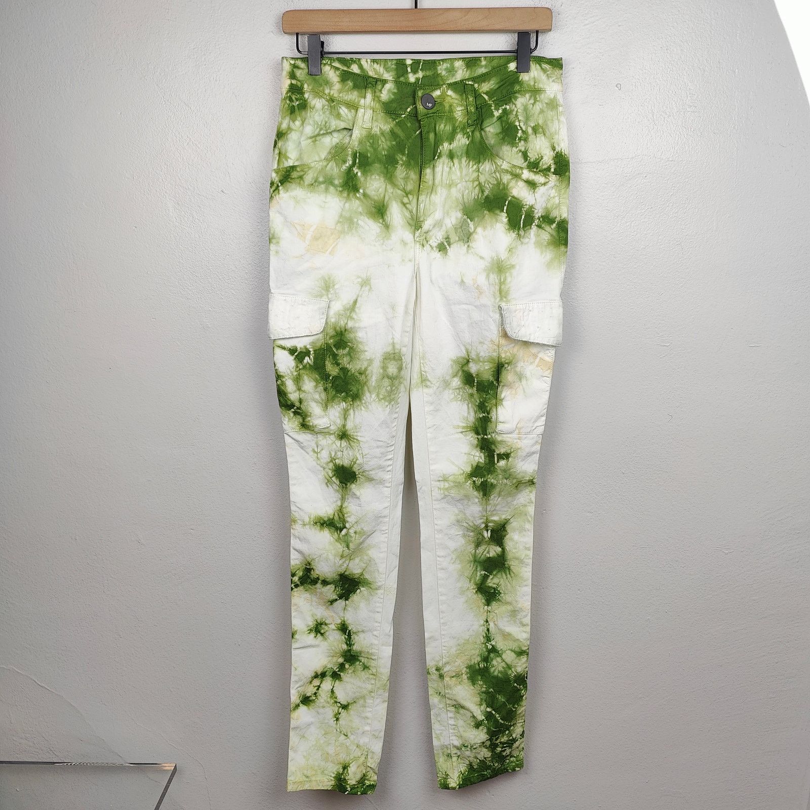 MONFRERE Monfrere Tie Dye Cargo Jeans Mens 30 White Green Size US 30 / EU 46 - 1 Thumbnail