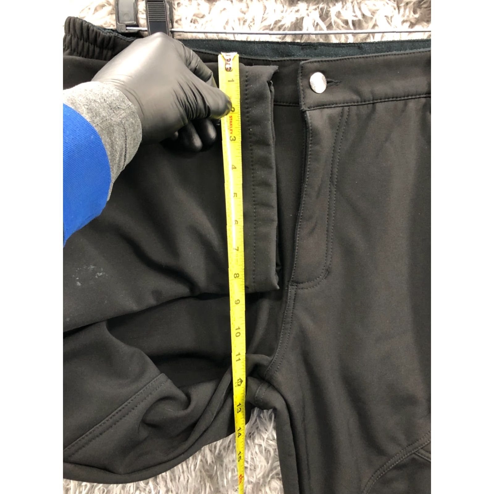 Vintage Stlight Pants Black 36x30 Regular Flat Front Straight Leg Pockets Zip Logo Knit Polyester Men Sz 36 Casual Travel Fall Winter Spring Mens Size US 36 / EU 52 - 4 Thumbnail