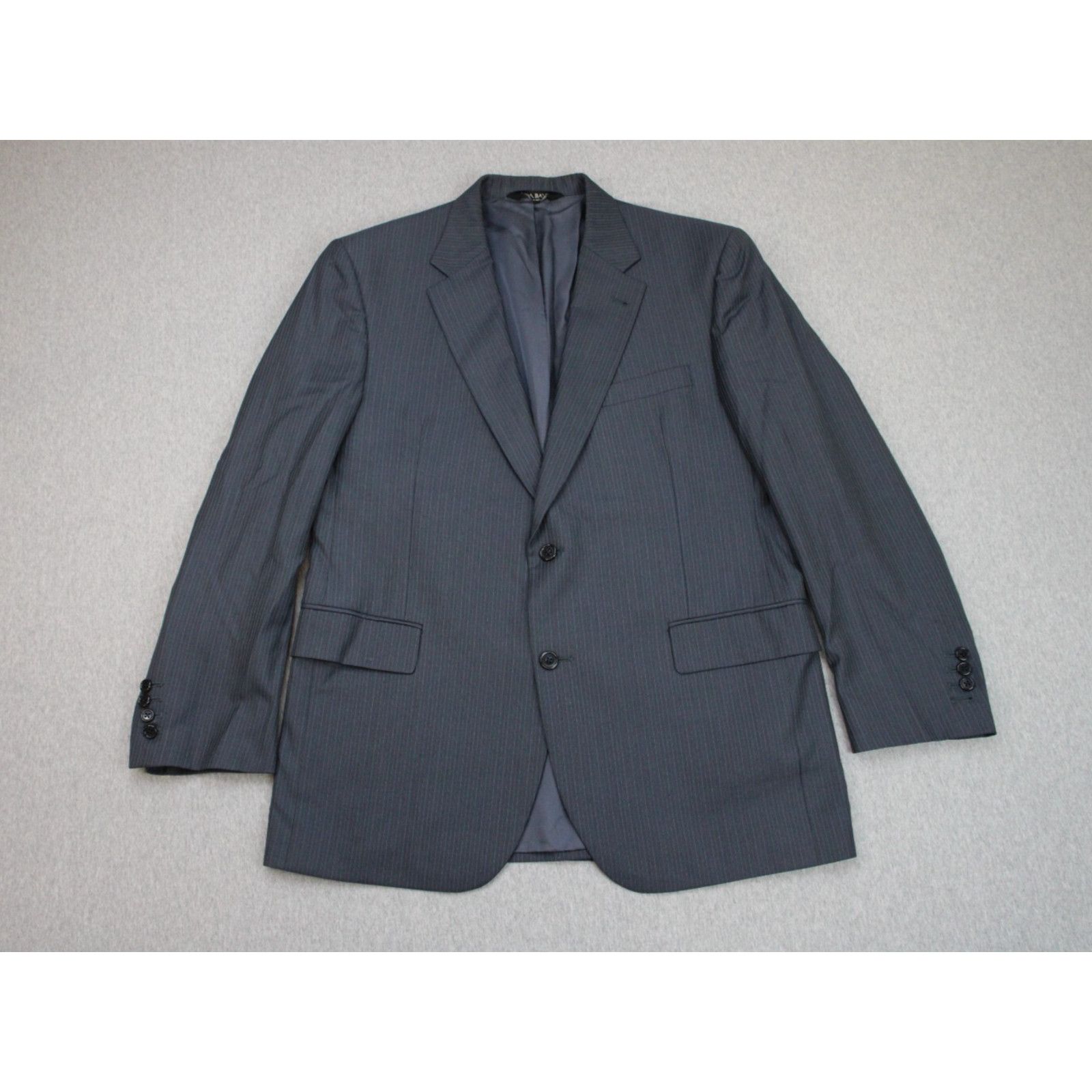Jos. A. Bank Jos A Bank Blazer Mens 42R Gray Striped Lined 2 Button Suit Size 42R - 1 Thumbnail