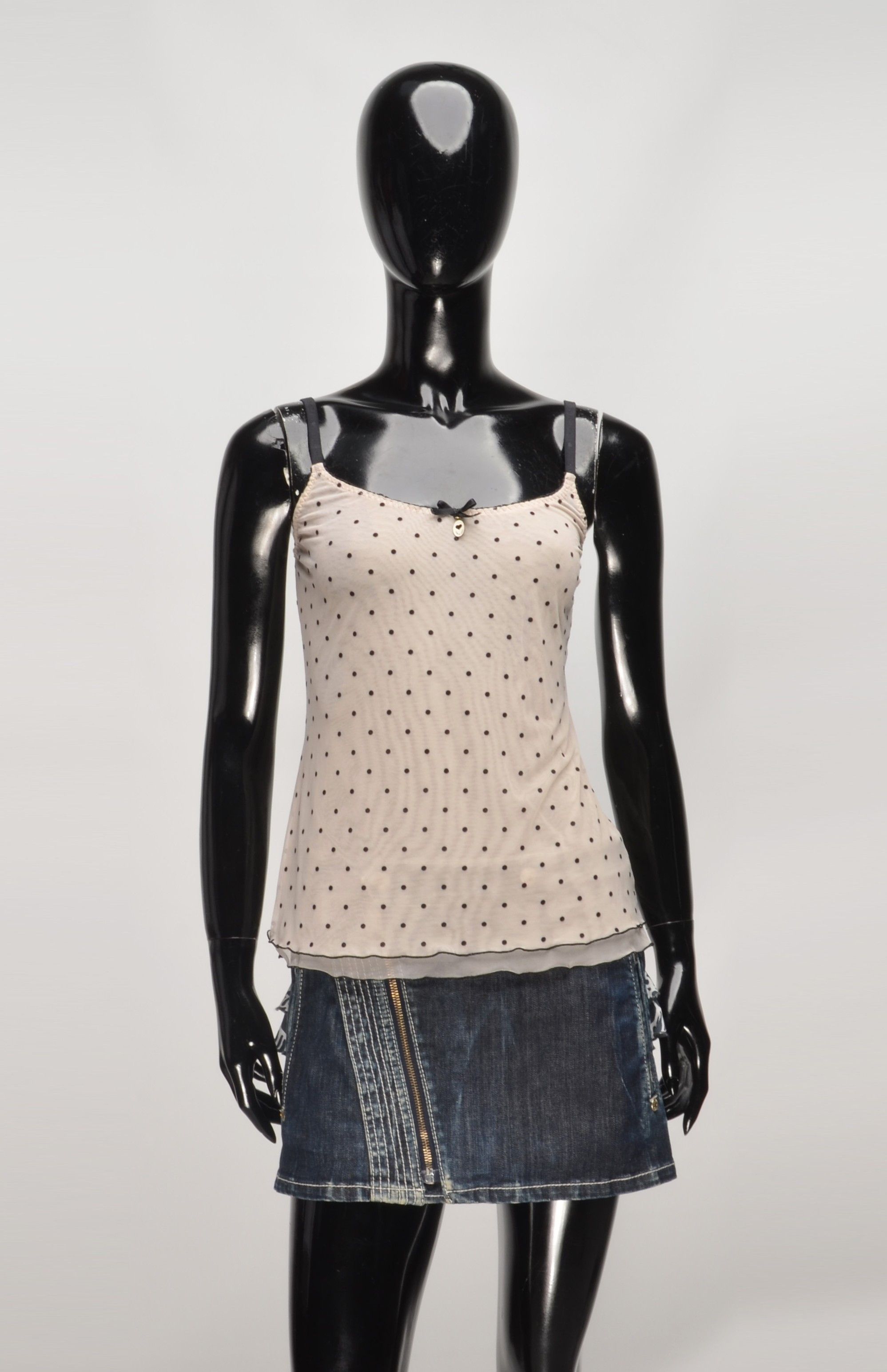 TWINSET Twin Set Simona Barbieri Mesh Polka Dot Cami Top Size S / US 4 / IT 40 - 1 Thumbnail