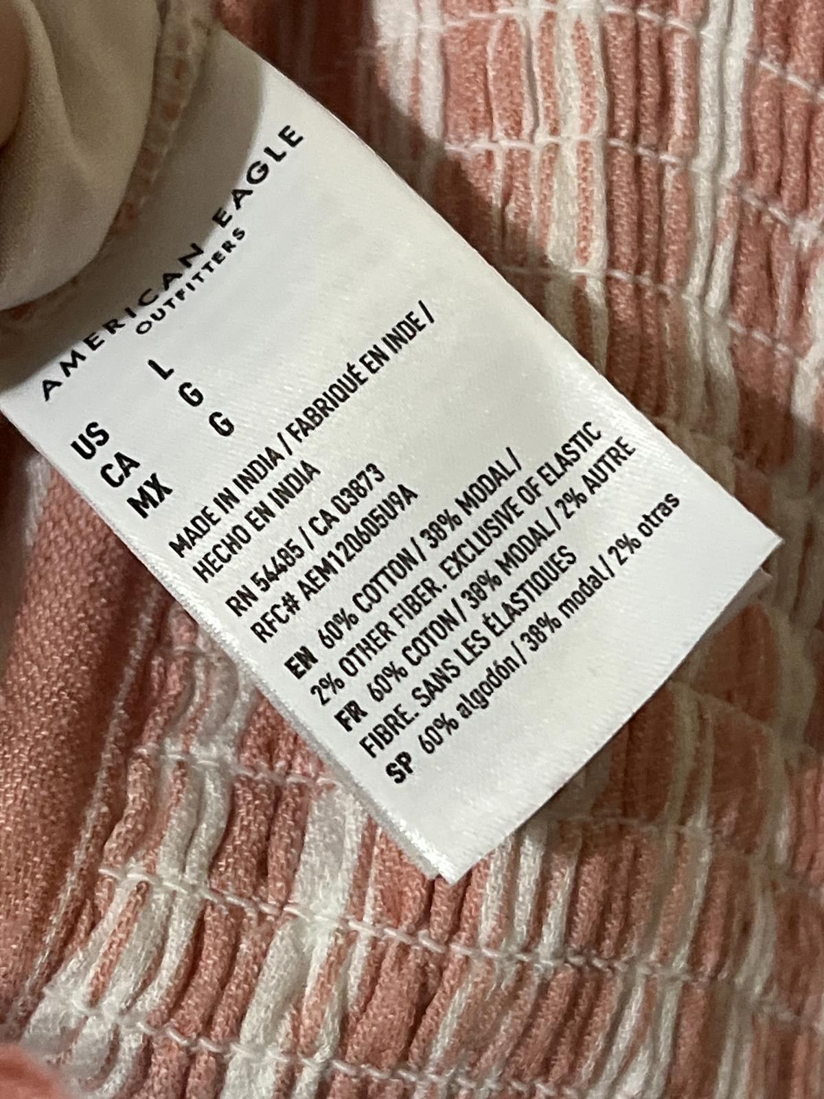 American Eagle Outfitters American Eagle coral & White Striped WideLeg Jumpsuit L NWOT Size 36" / US 14 / IT 50 - 7 Thumbnail