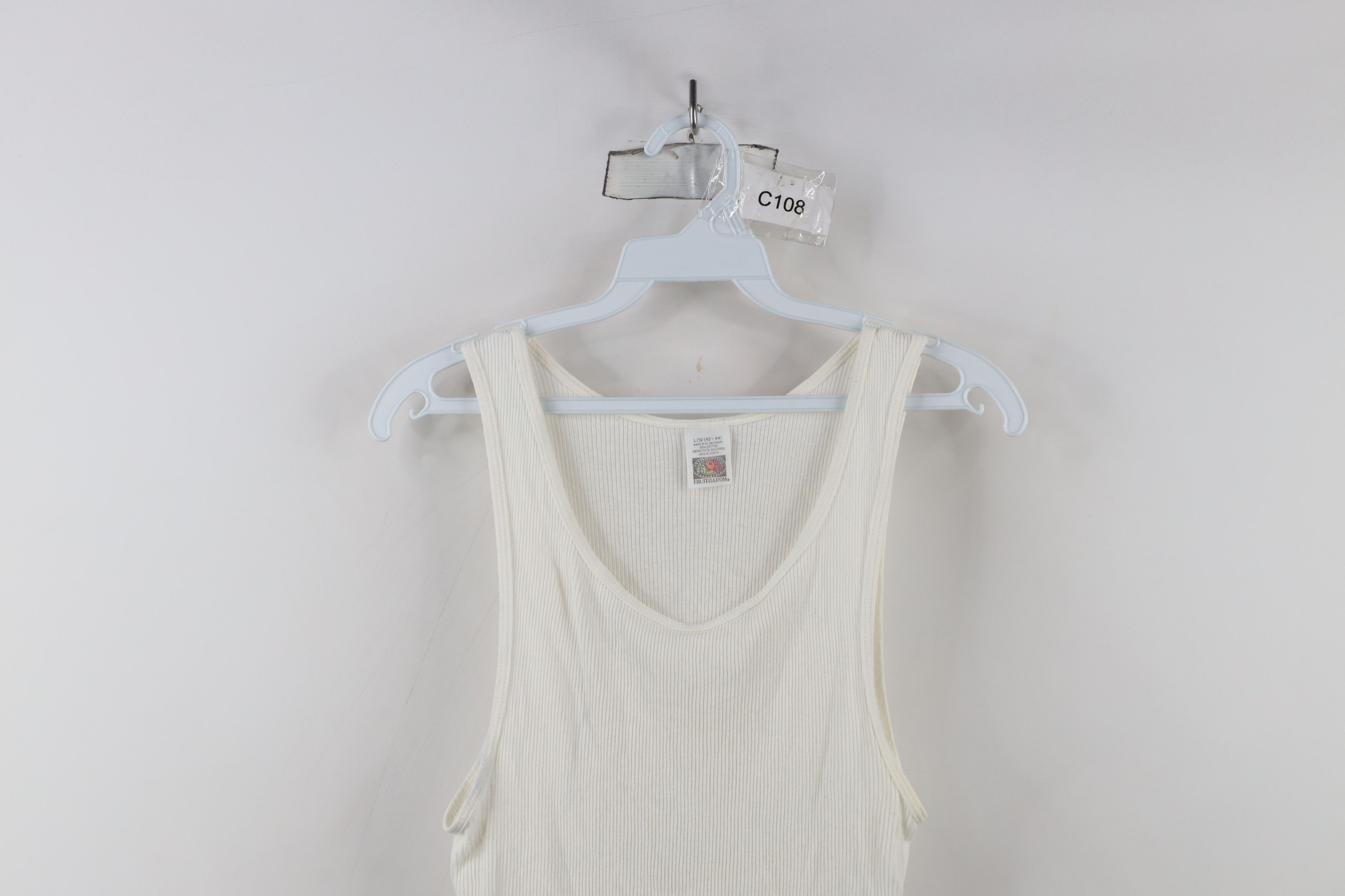 Vintage Vintage 90s Streetwear Ribbed Wife Beater Tank Top T-Shirt Size US L / EU 52-54 / 3 - 2 Thumbnail