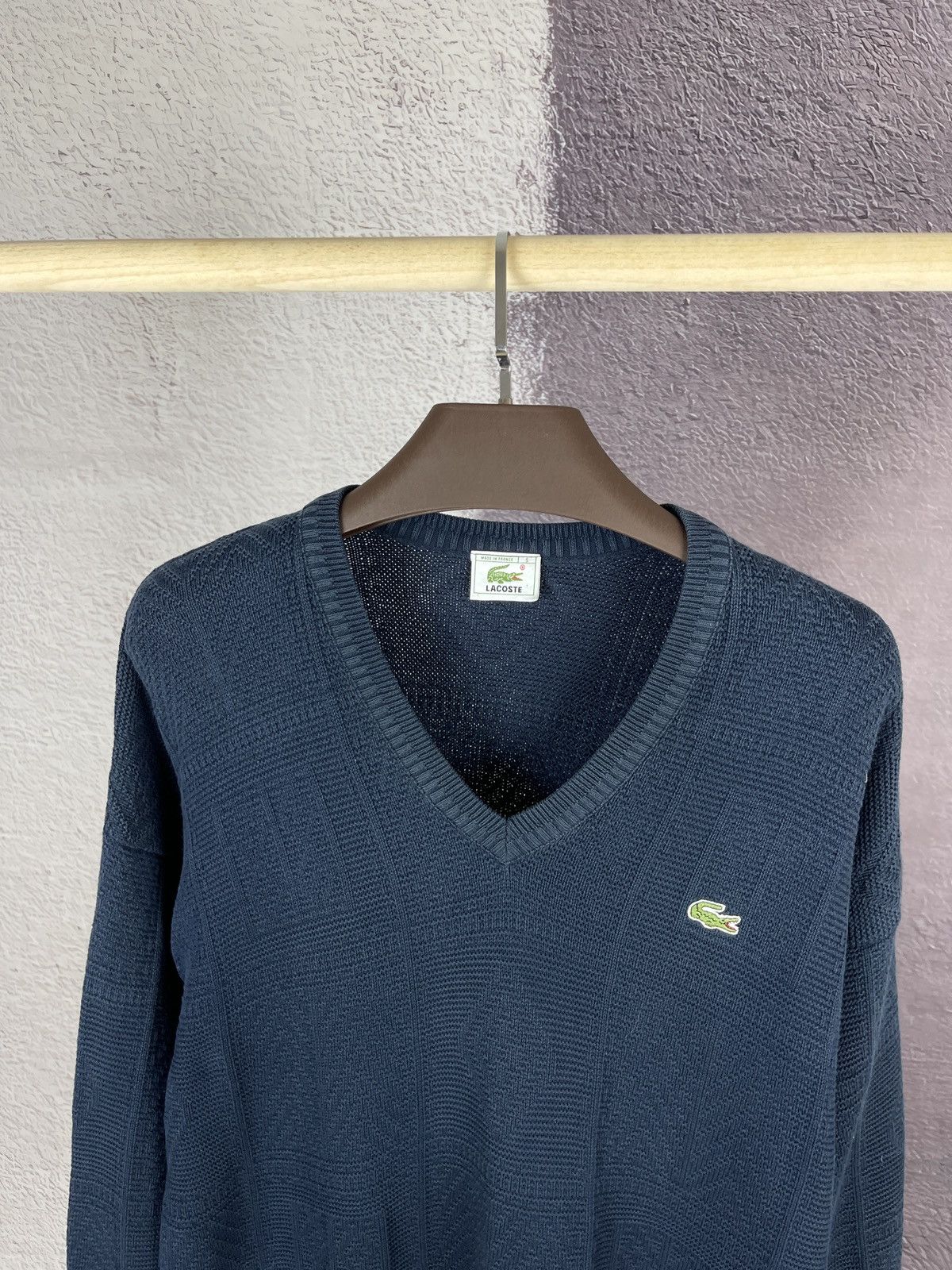 Lacoste Lacoste vintage made in France cotton v neck sweater knit Size US L / EU 52-54 / 3 - 3 Thumbnail