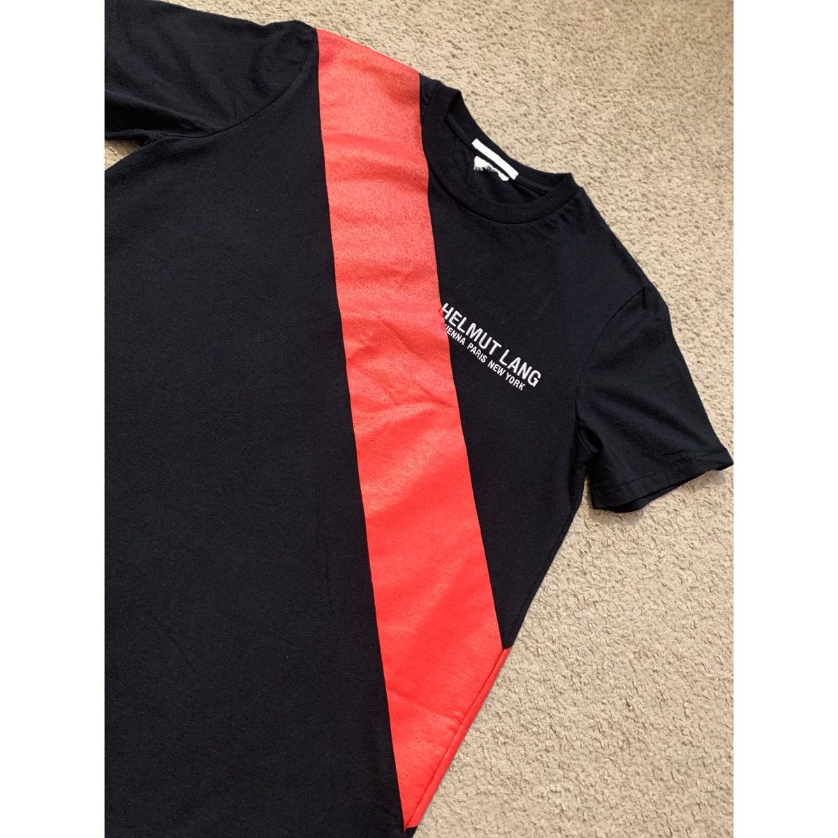 Helmut Lang HELMUT LANG SASH STRIPE LOGO T-SHIRT Size US M / EU 48-50 / 2 - 17 Thumbnail