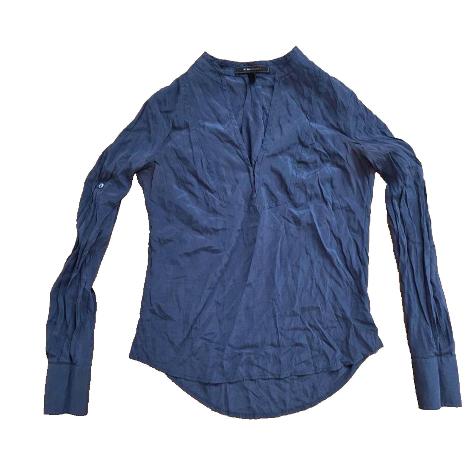BCBGeneration BCBG MAX AZRIA SILK Blouse Navy Blue Size XXS A001142 Size XXS / US 00 / IT 34 - 1 Thumbnail