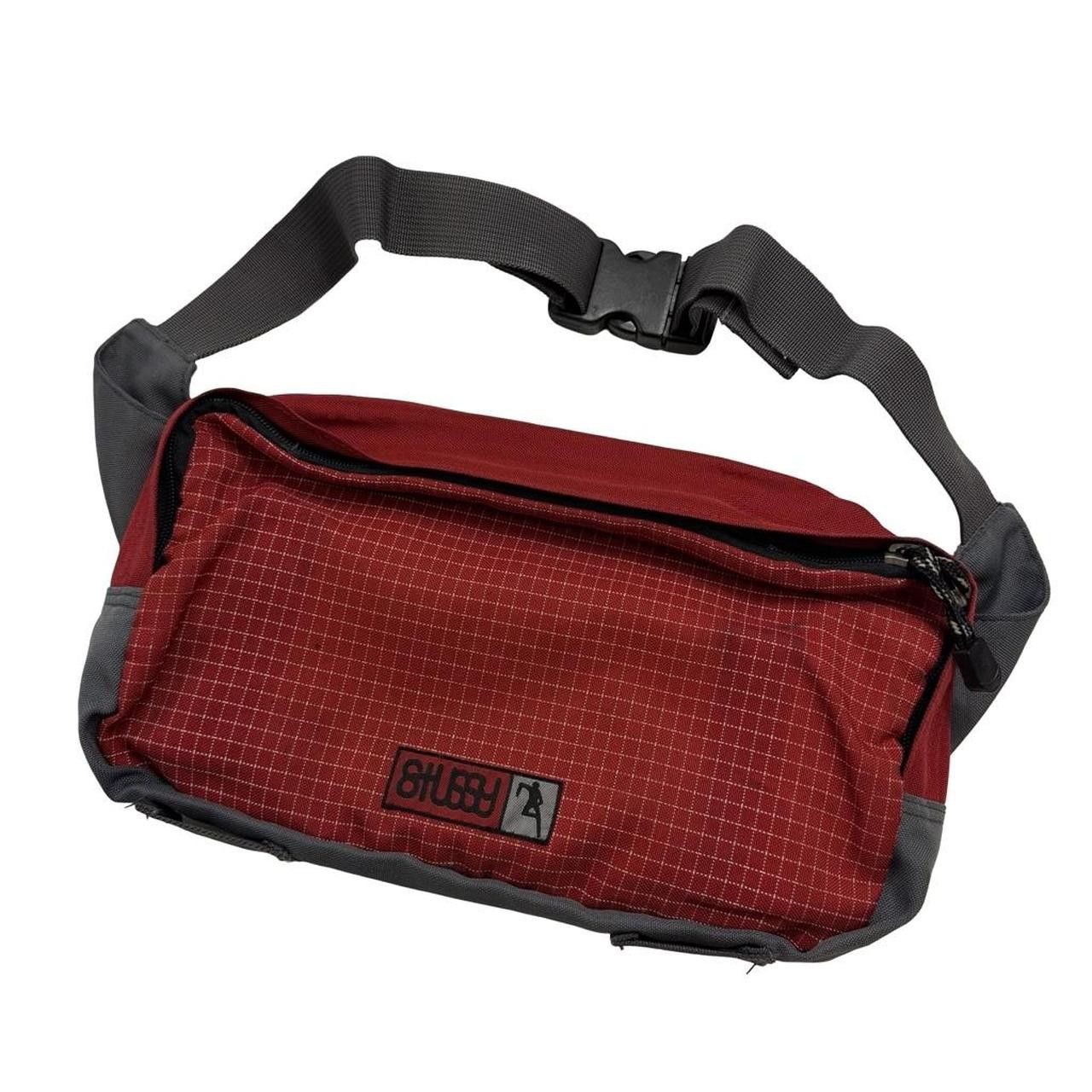 Stussy Vintage 90s Stussy 2 in 1 Backpack and Side Bag Red & Grey Size ONE SIZE - 3 Thumbnail