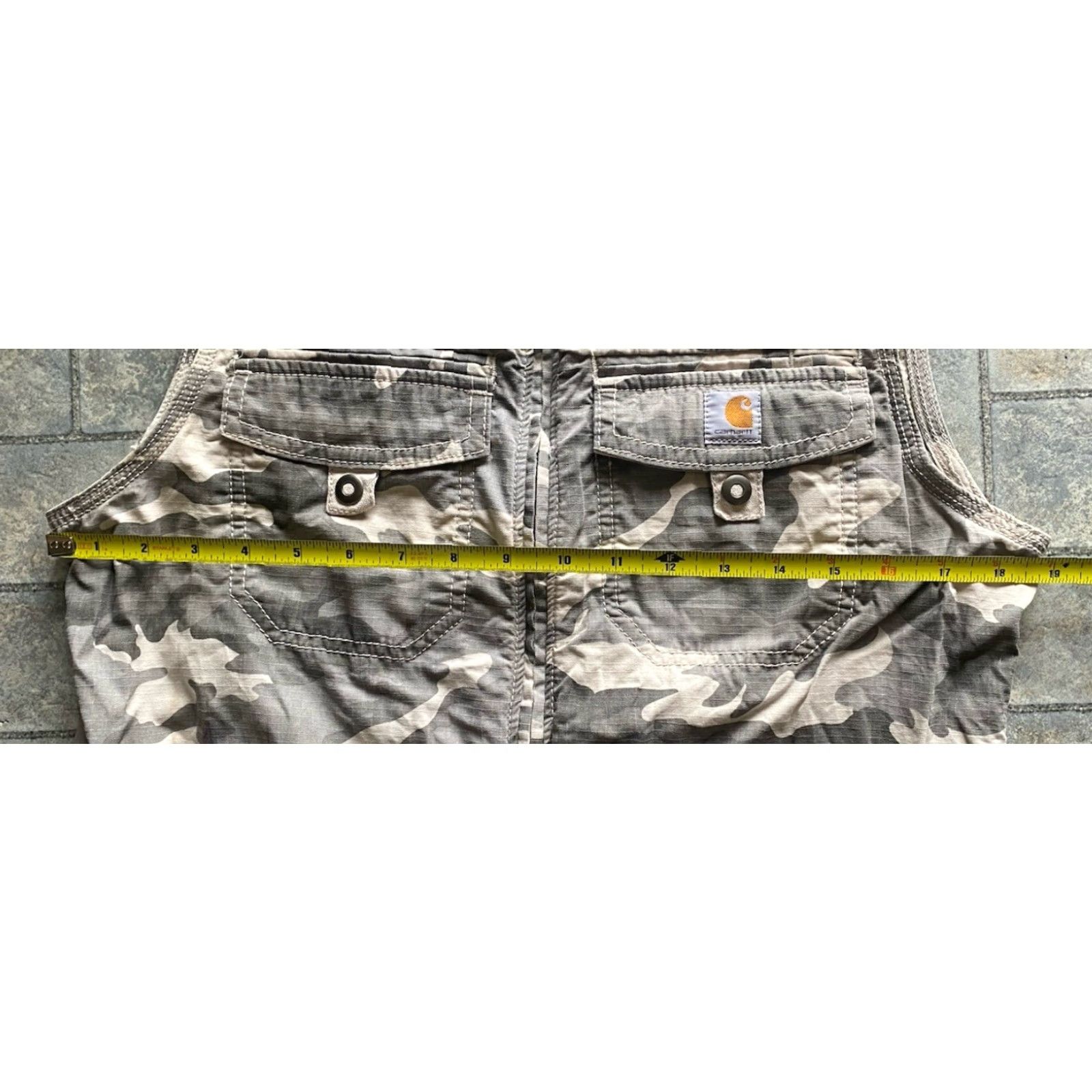 Carhartt Carhartt Vest Camouflage Utility Cotton Zip Pockets Full Zip Lightweight Casual Travel Workwear Women's Small Gray 101110 050 Flaws Wear Size S / US 4 / IT 40 - 6 Thumbnail